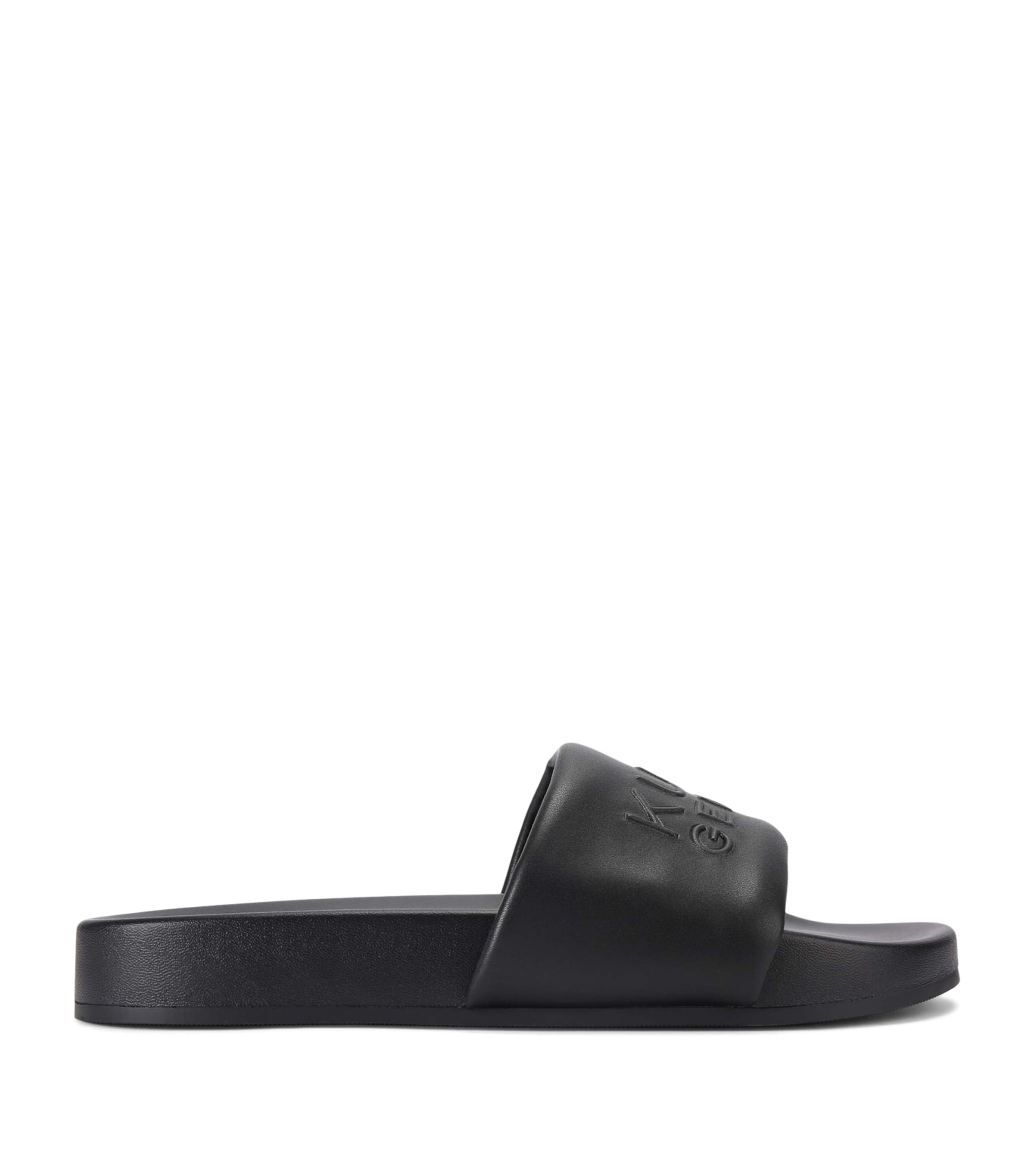 Faux Leather Stacked Slides