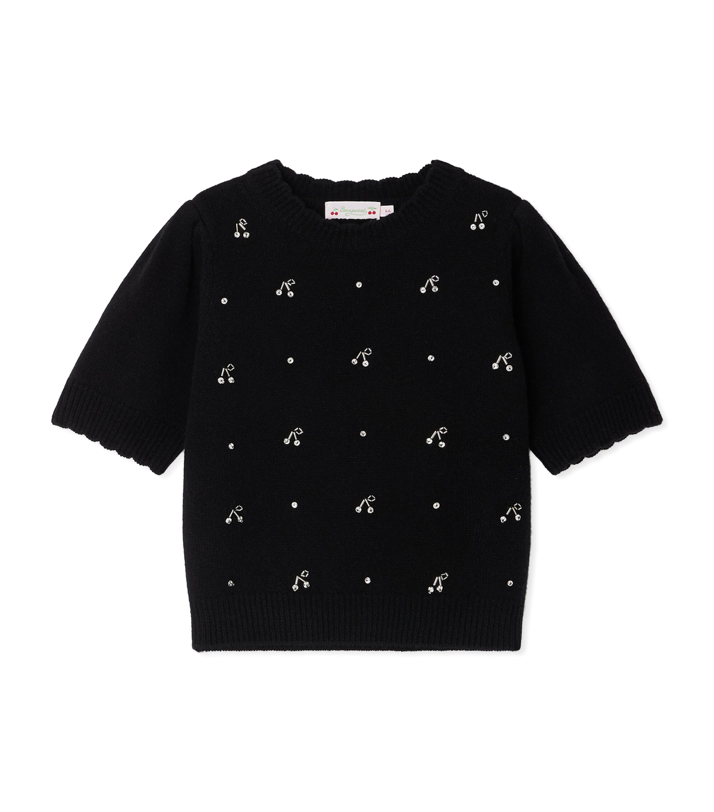 Wool-Cashmere Short-Sleeve Sweater (4-8 Years)