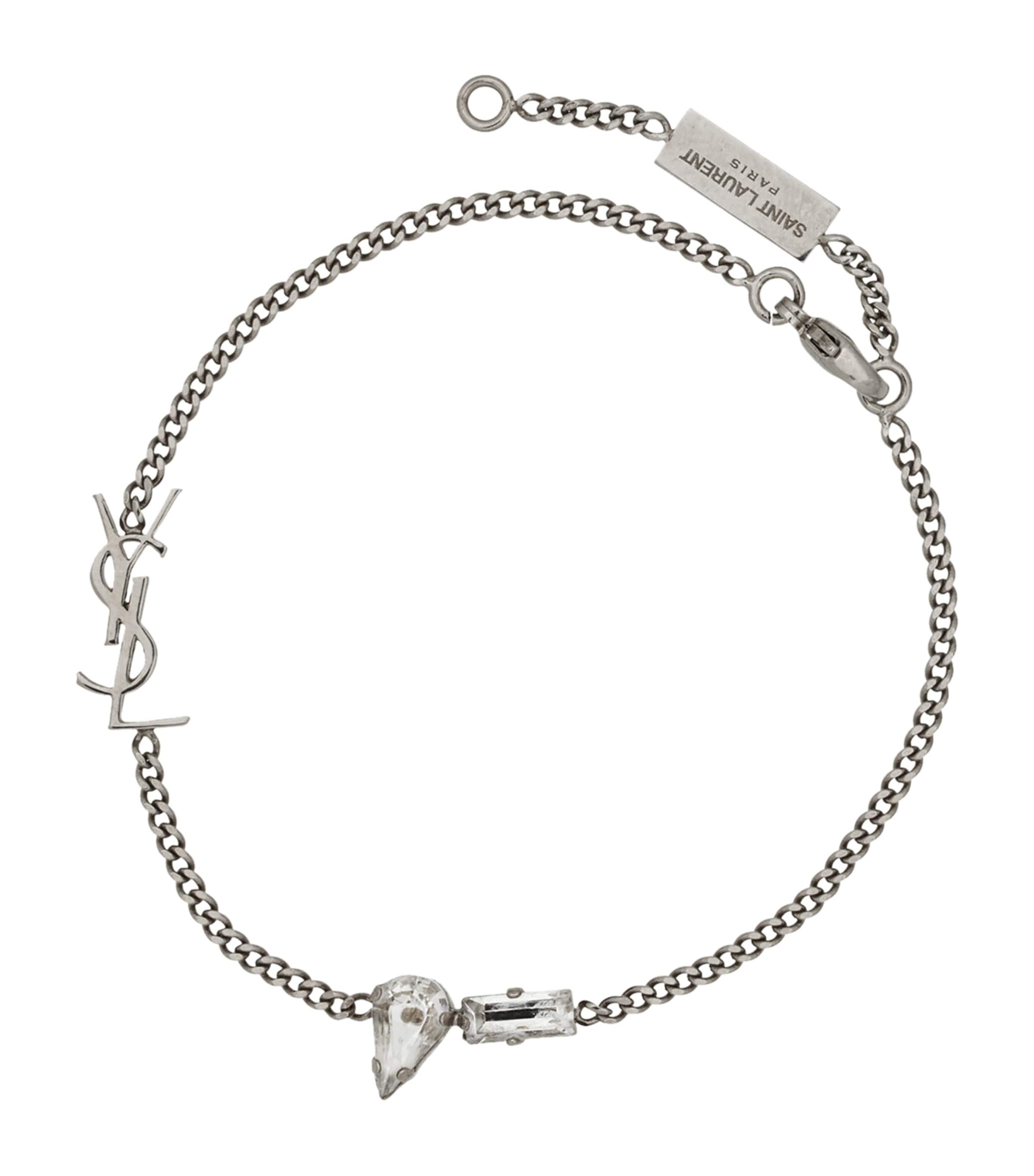 Crystal Monogram Chain Bracelet