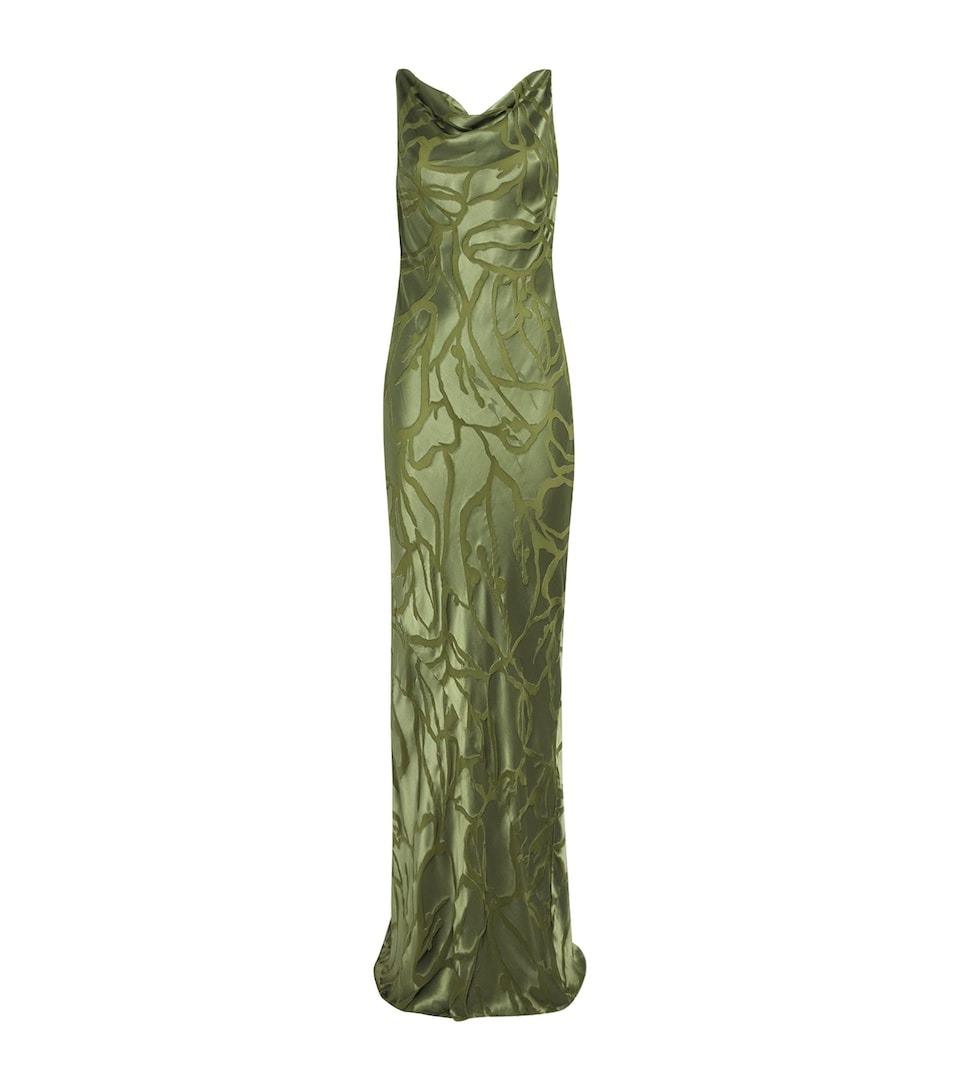 Cult Gaia Womens Burnout Ali Gown Deep Pasture