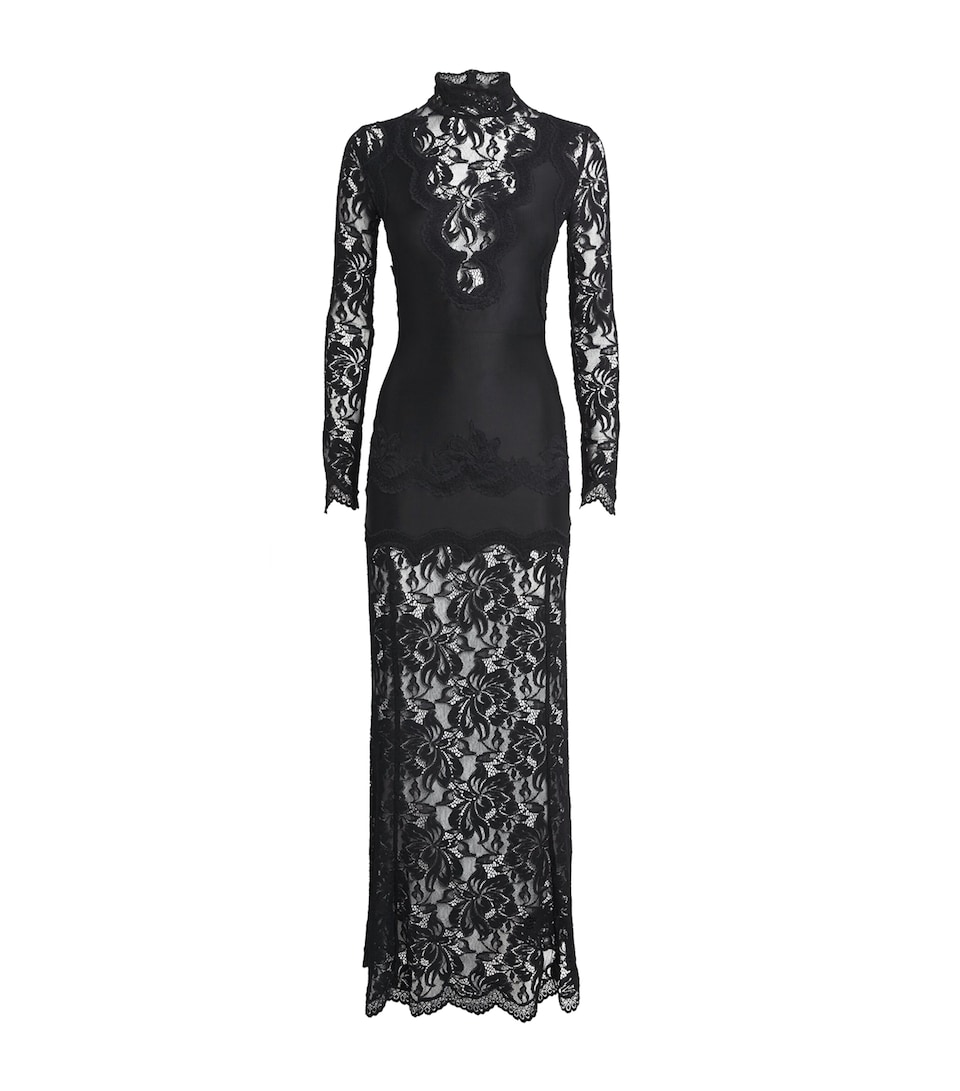 Lace-Trim Maxi Dress