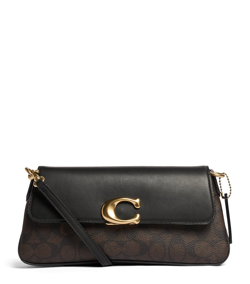 Coach Leather Jet Shoulder Bag Black