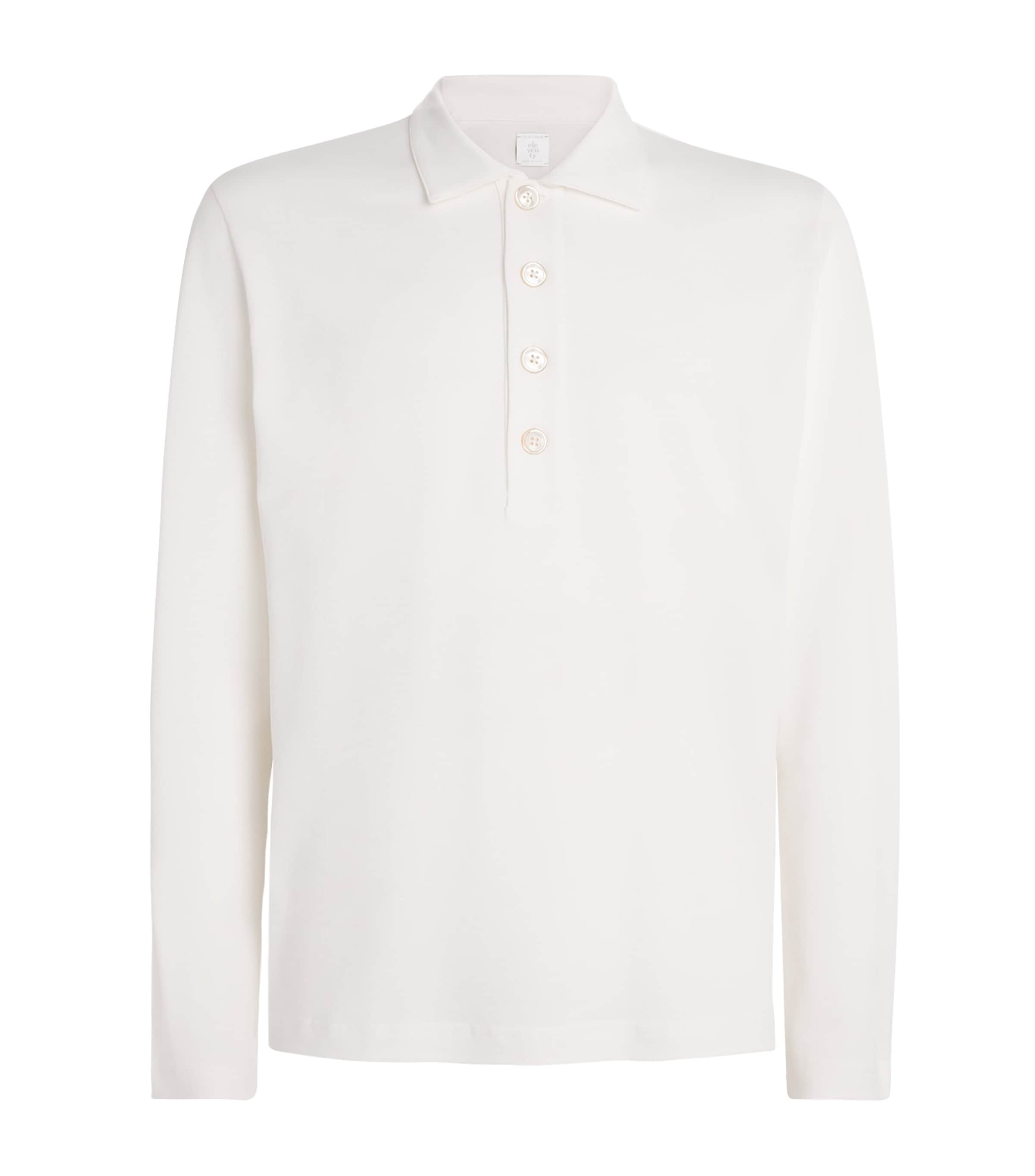 Eleventy Mens Cotton Polo Shirt Bianco