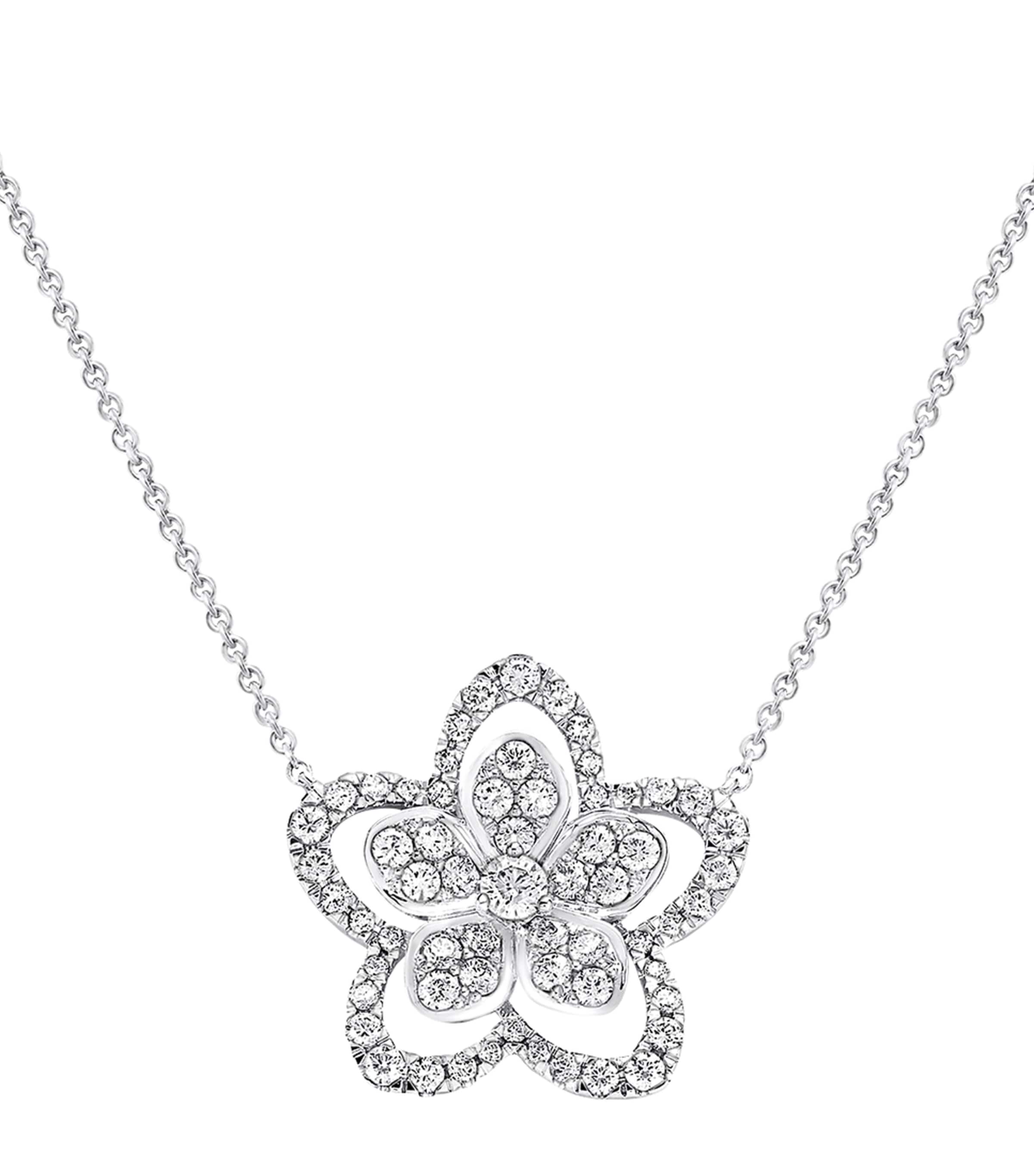 Graff White Gold and Diamond Wild Flower Necklace White Gold