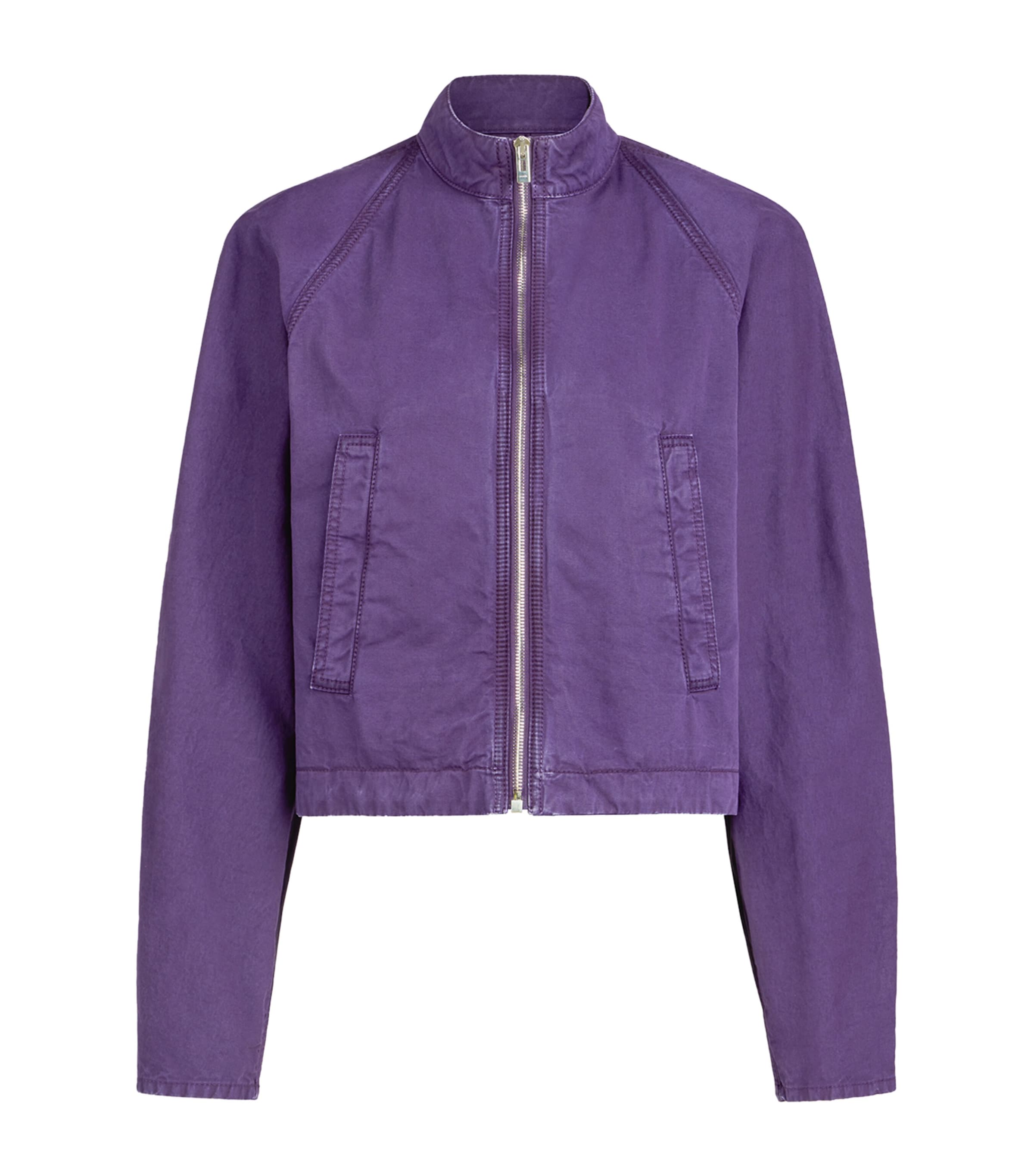 Alaïa Womens High-Neck Denim Jacket Violet