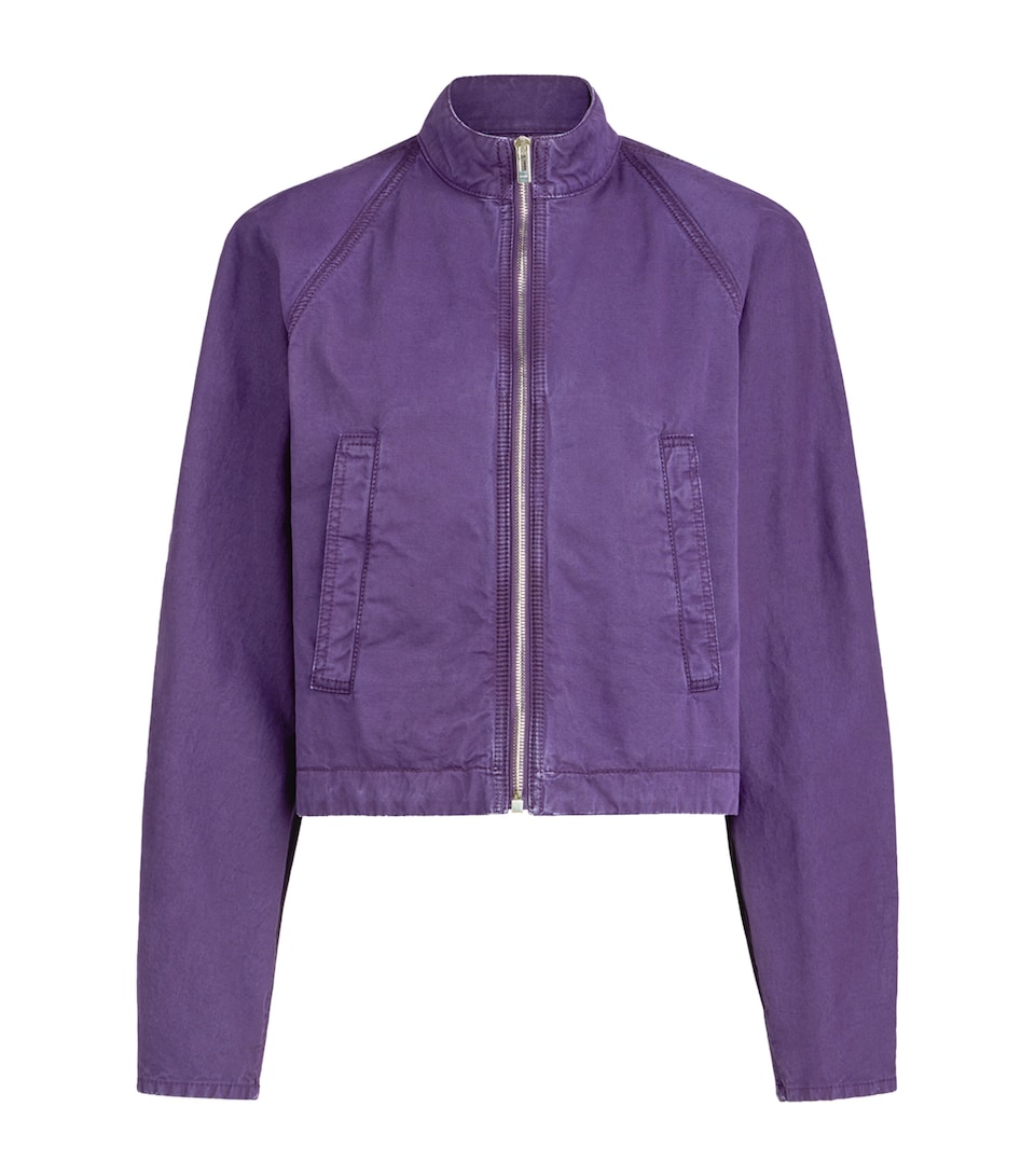 Alaïa Womens High-Neck Denim Jacket Violet