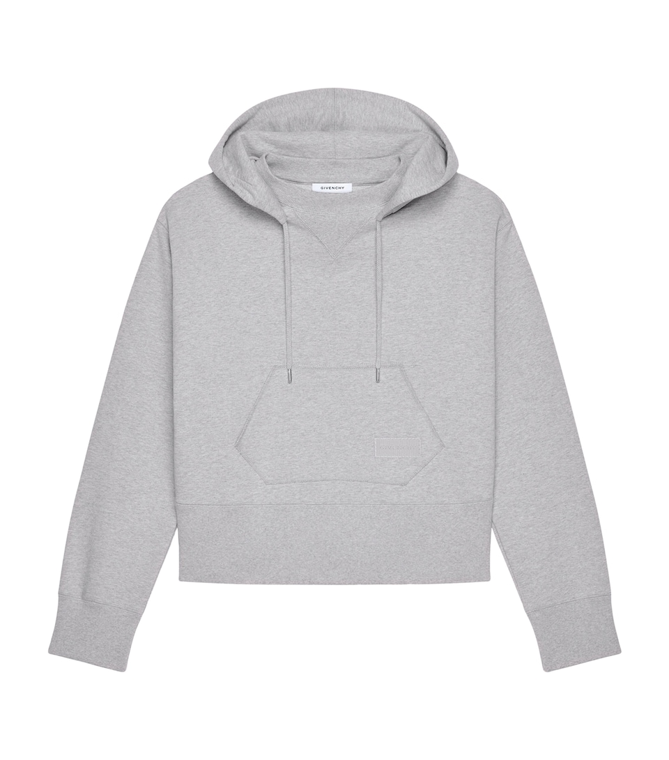 Givenchy Mens Cotton Double-Collar Hoodie Light Grey Melange