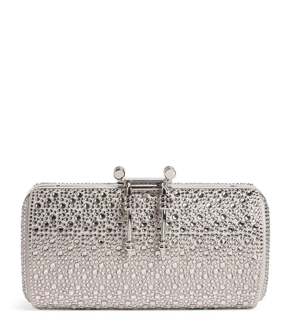 OKHTEIN Crystal Soirée Clutch Bag Silver Crystals