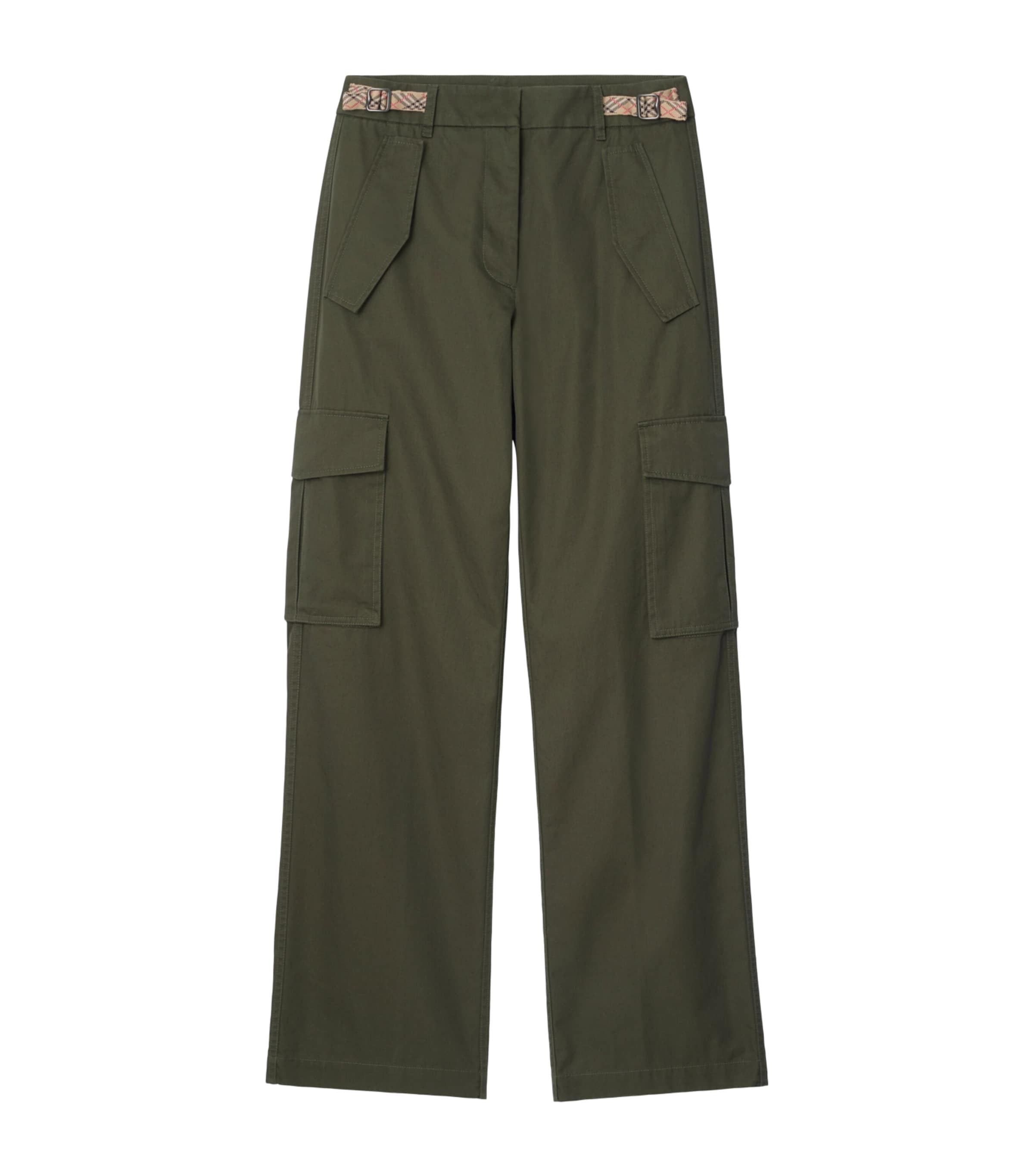 Cotton Gabardine Cargo Trousers