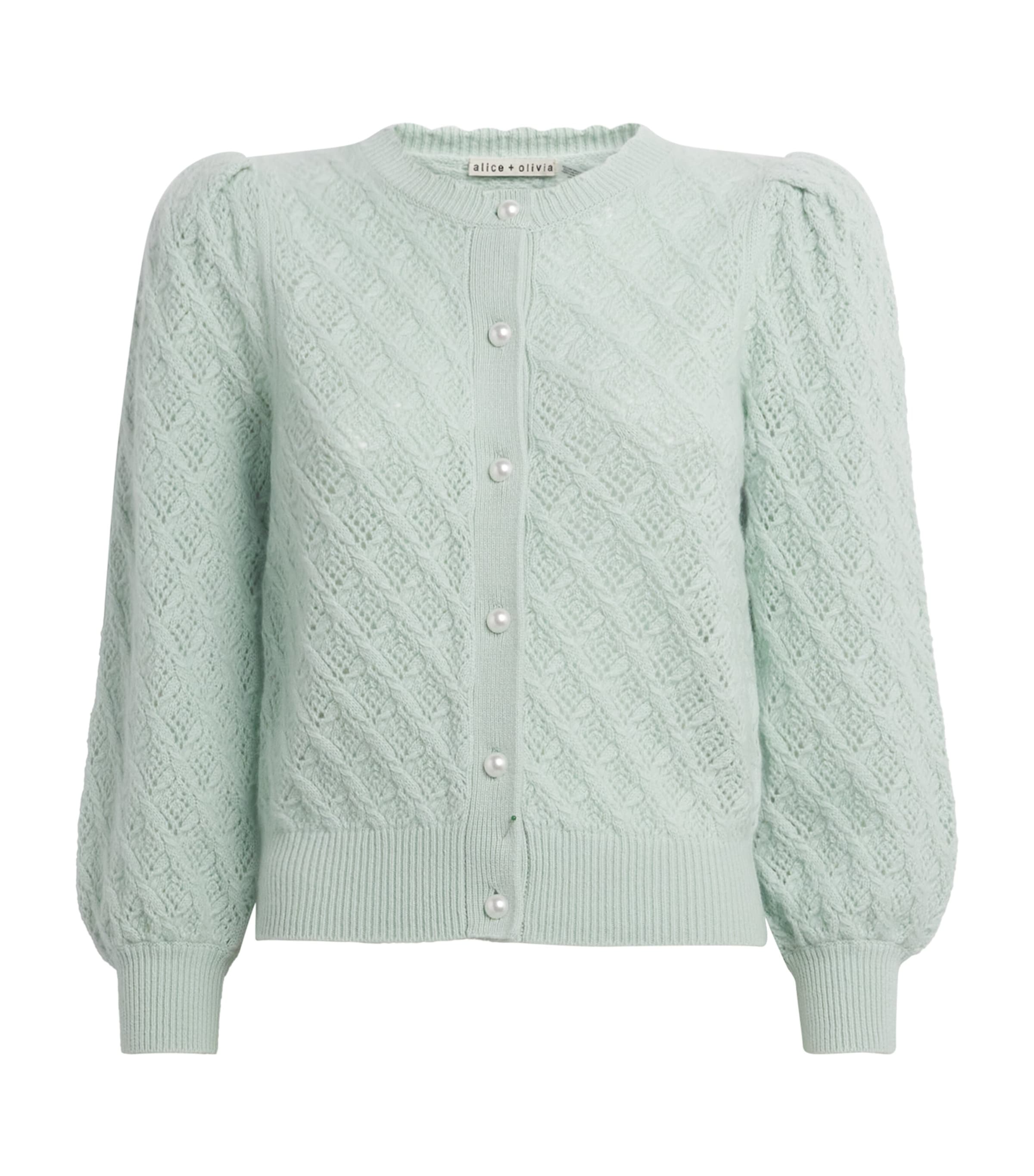 Cashmere Puff-Sleeve Doris Cardigan