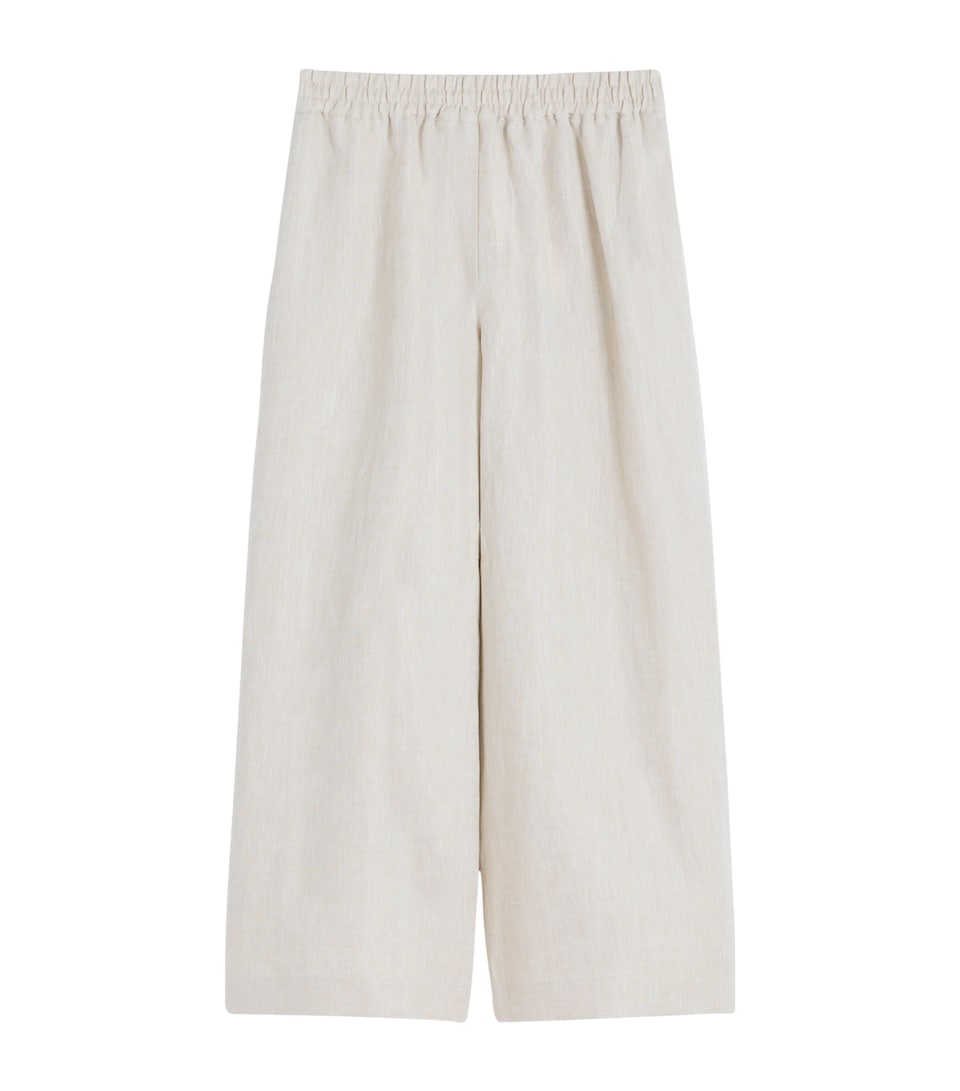 Weekend Max Mara Womens Linen Wide-Leg Trousers Ecru