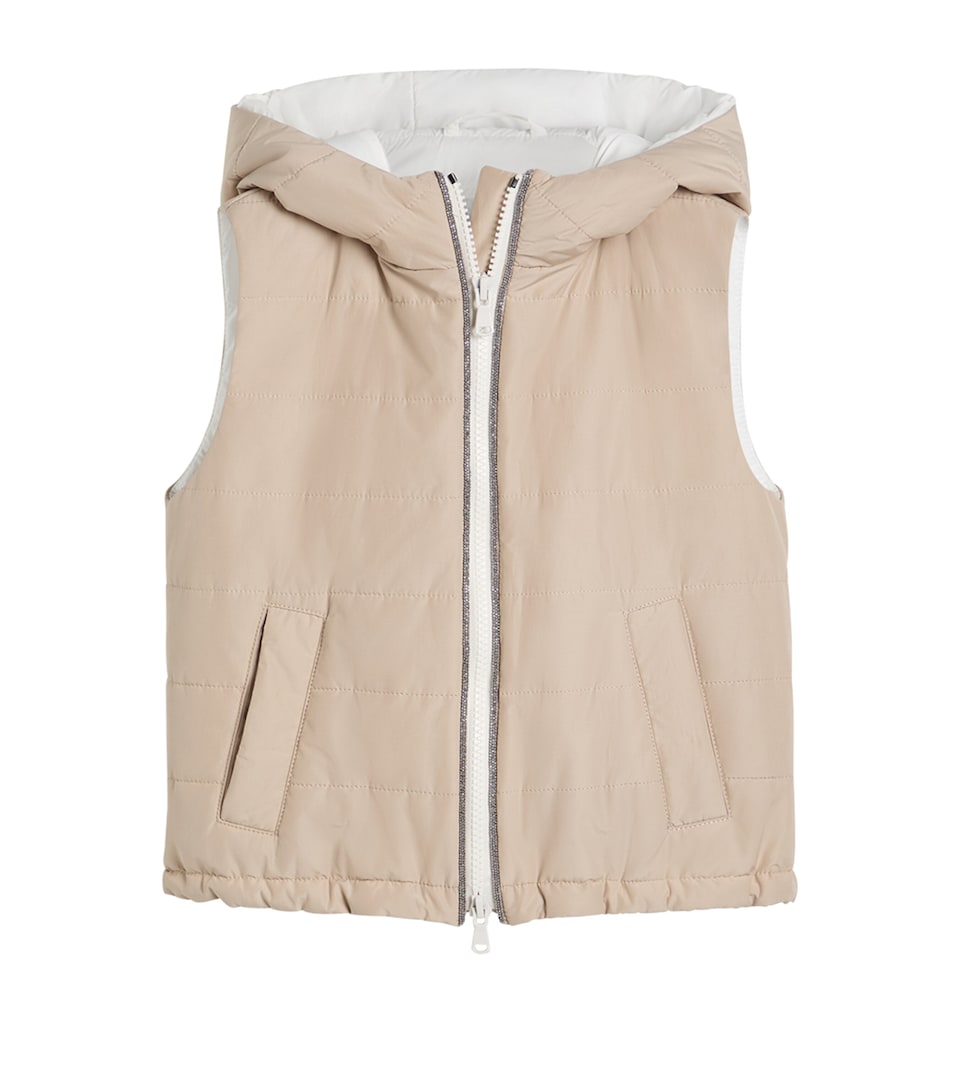 Brunello Cucinelli Kids Water-Resistant Monili-Trim Padded Gilet (6 Years)