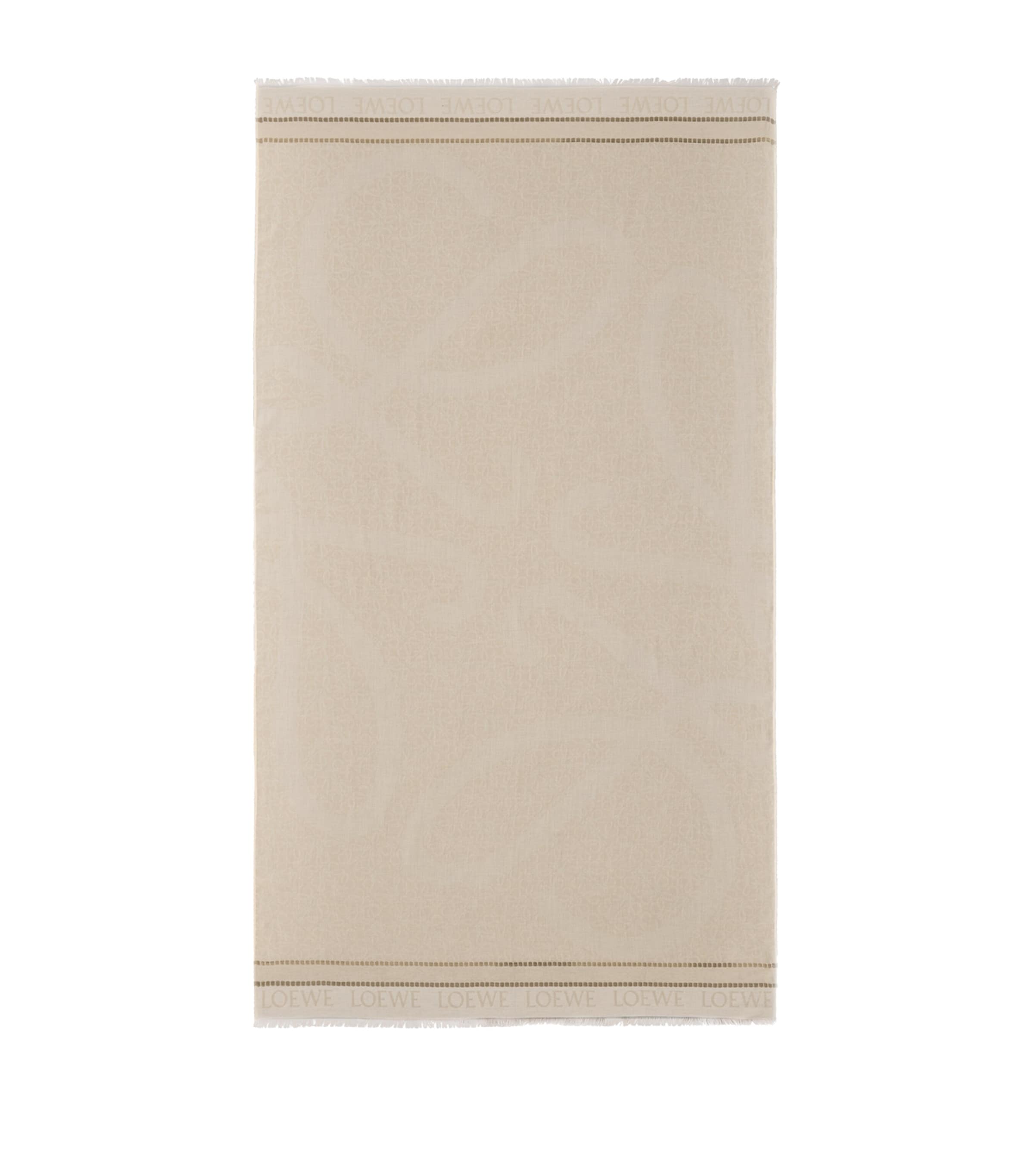 LOEWE Womens x Paula's Ibiza Cotton Anagram Jacquard Pareo Light Beige