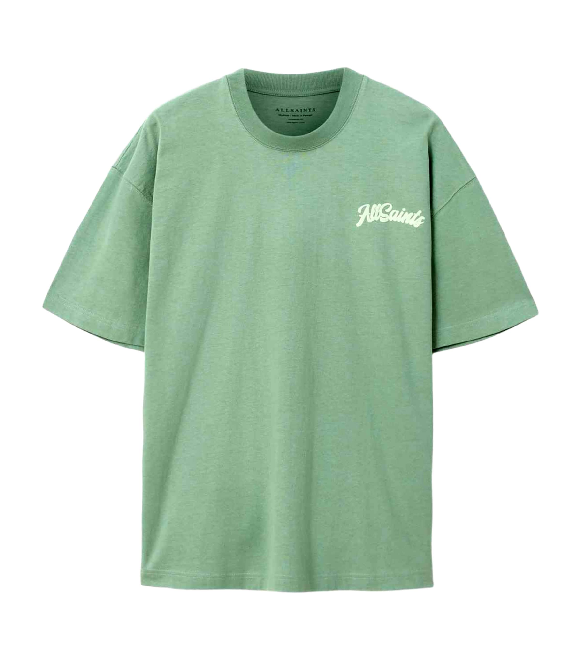 AllSaints Mens Organic Cotton Odyssey T-Shirt Spring Green