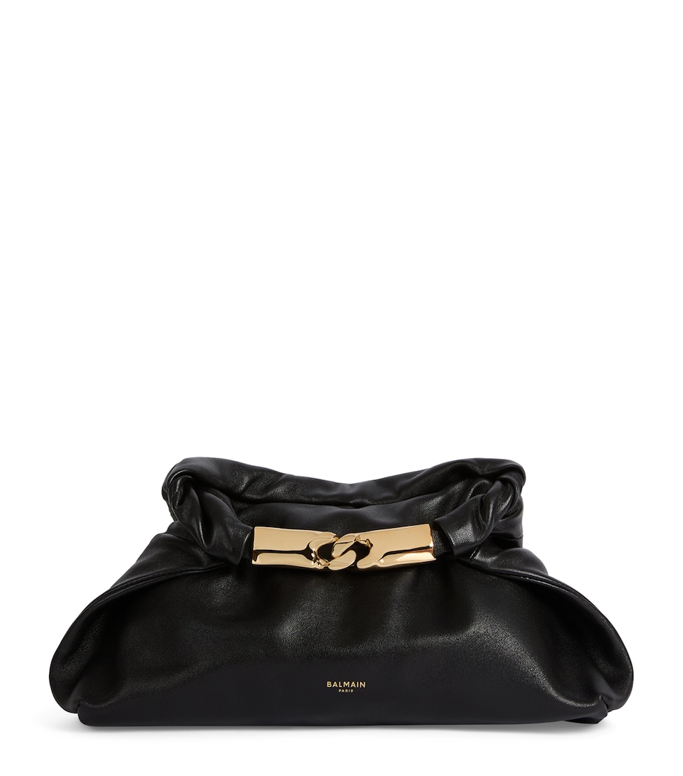 Balmain Small Lambskin Dinner at 8 Shoulder Bag Noir