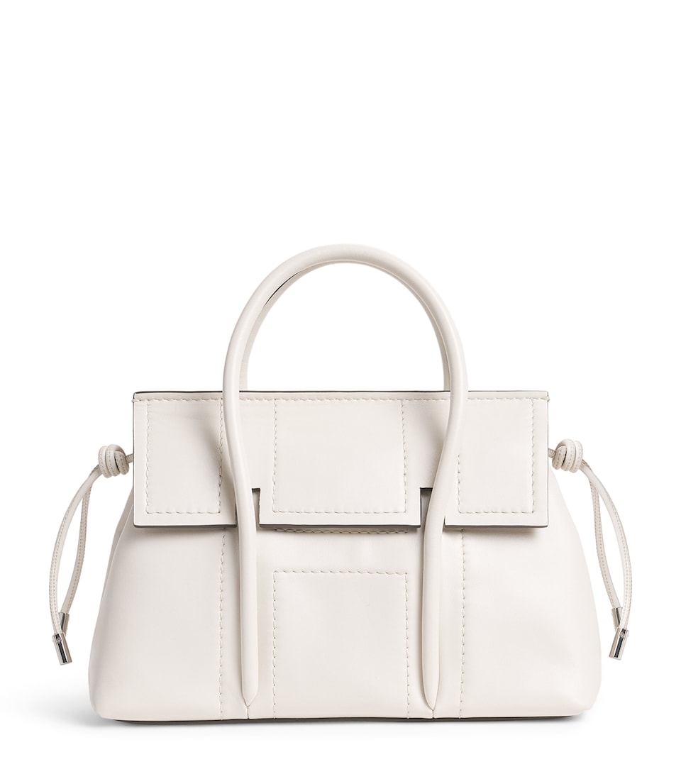 Harrods Small Leather Marcie Tote Bag Ivory