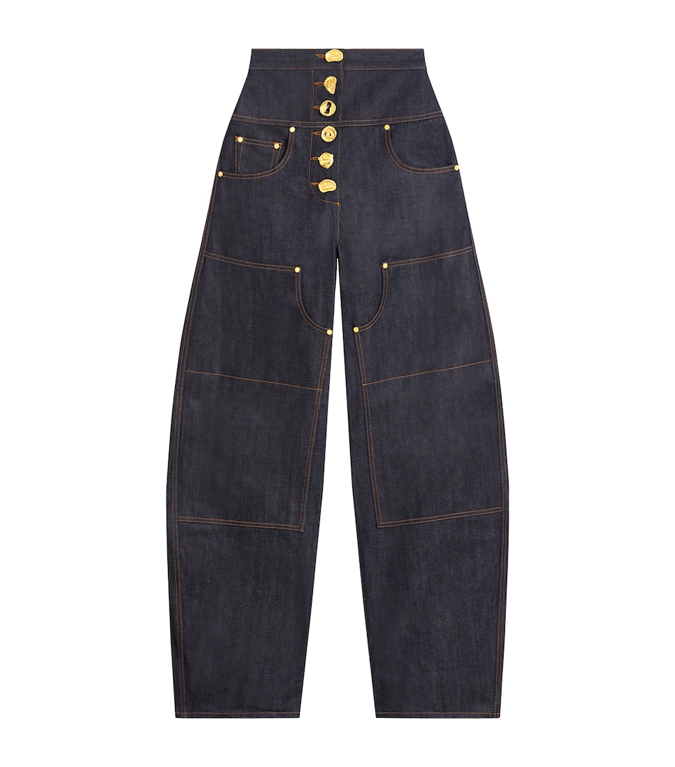 Wide-Leg Denim Trousers