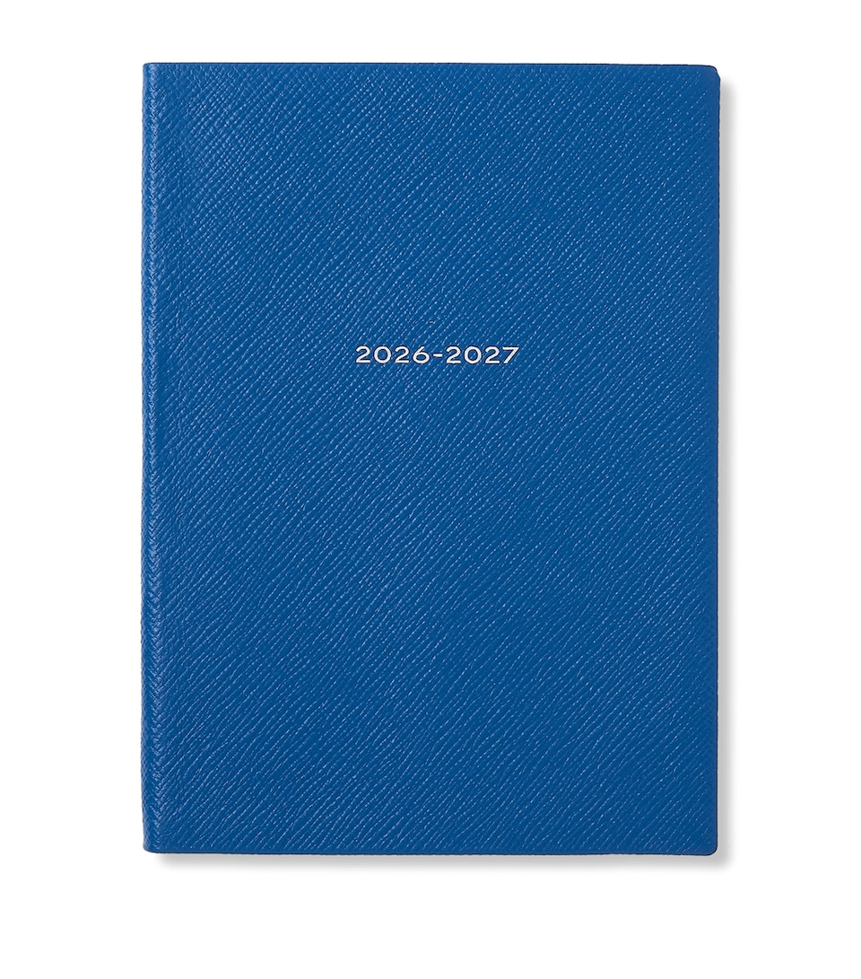 Smythson Leather Soho Weekly Diary 2026-2027 Cerulean