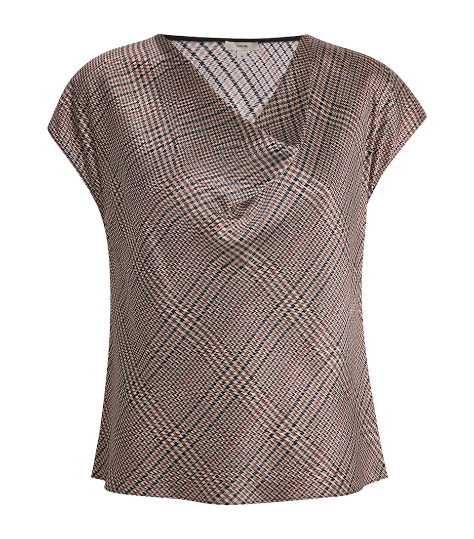 Silk Cowl-Neck Blouse