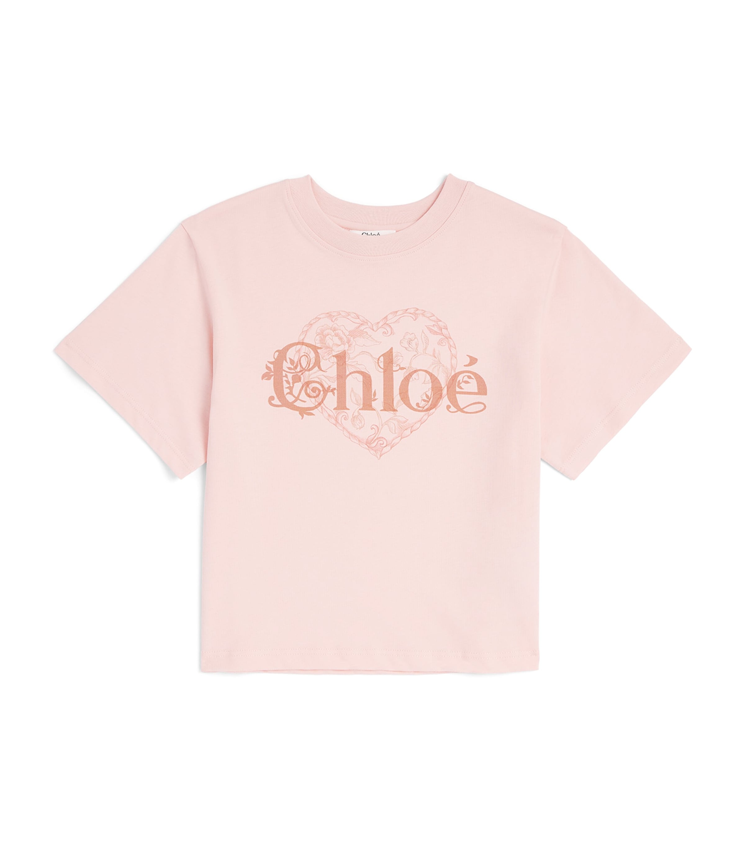 Chloé Kids Cotton Print Logo T-Shirt (4-14 Years) Pink