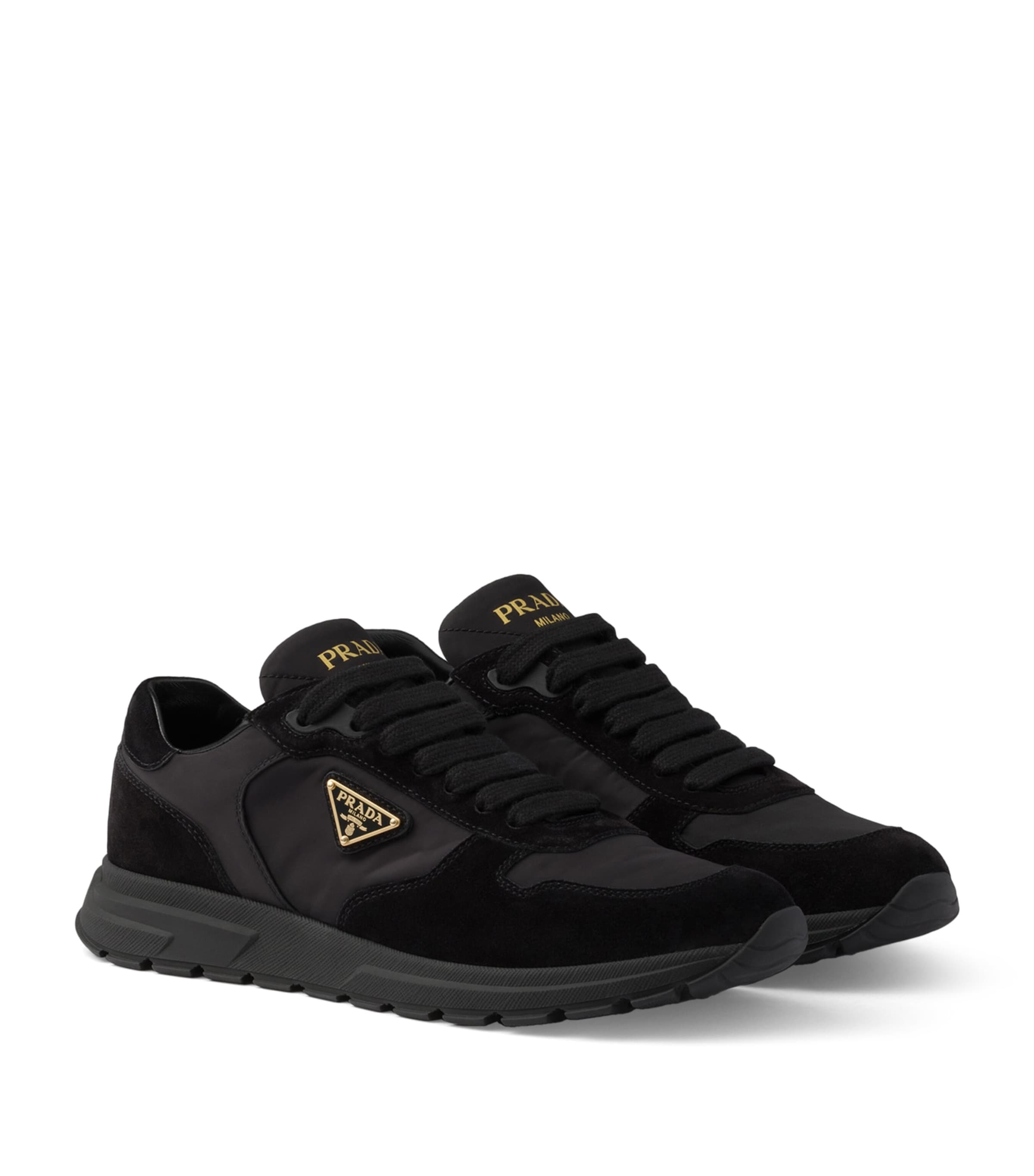Re-Nylon and Suede Prax 2.0 Low-Top Sneakers