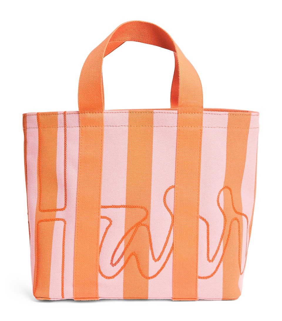 Mini Cotton Stripe Logo Tote Bag