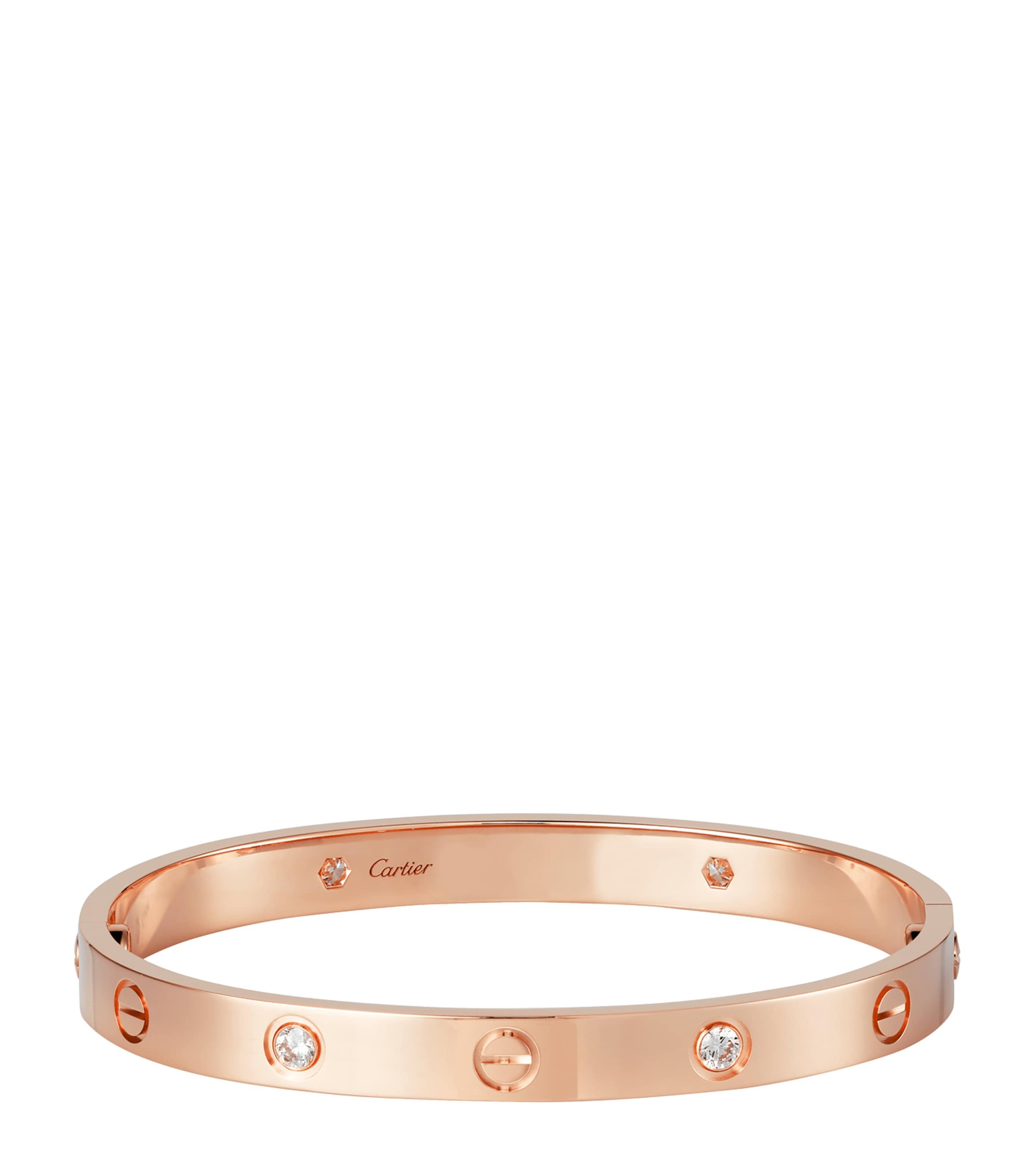 Cartier LOVE Classic Rose Gold 4-Diamond Bracelet Rose Gold