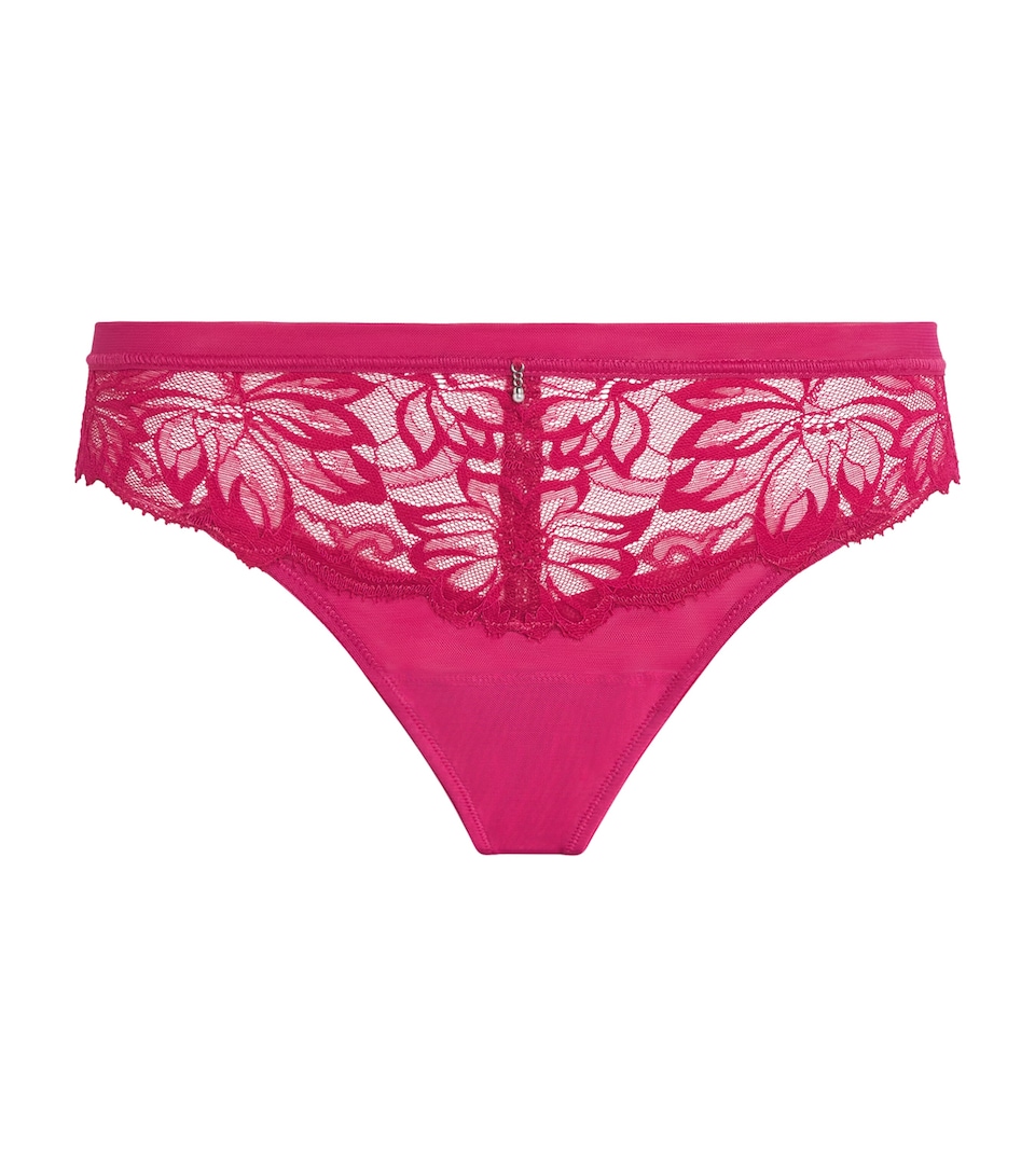 Wacoal Womens Lace-Trim Abéllia Tanga Vivacious Pink (vik)