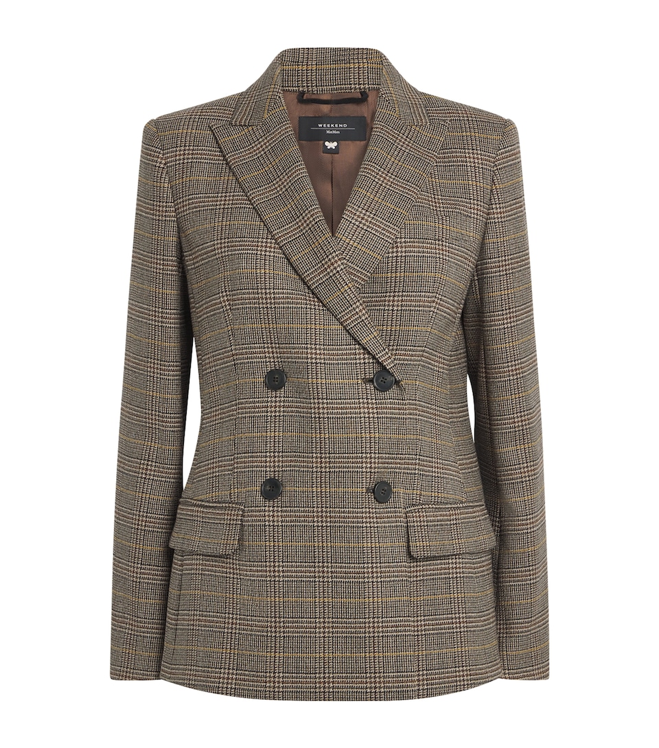 Wool Check Double-Breasted Blazer