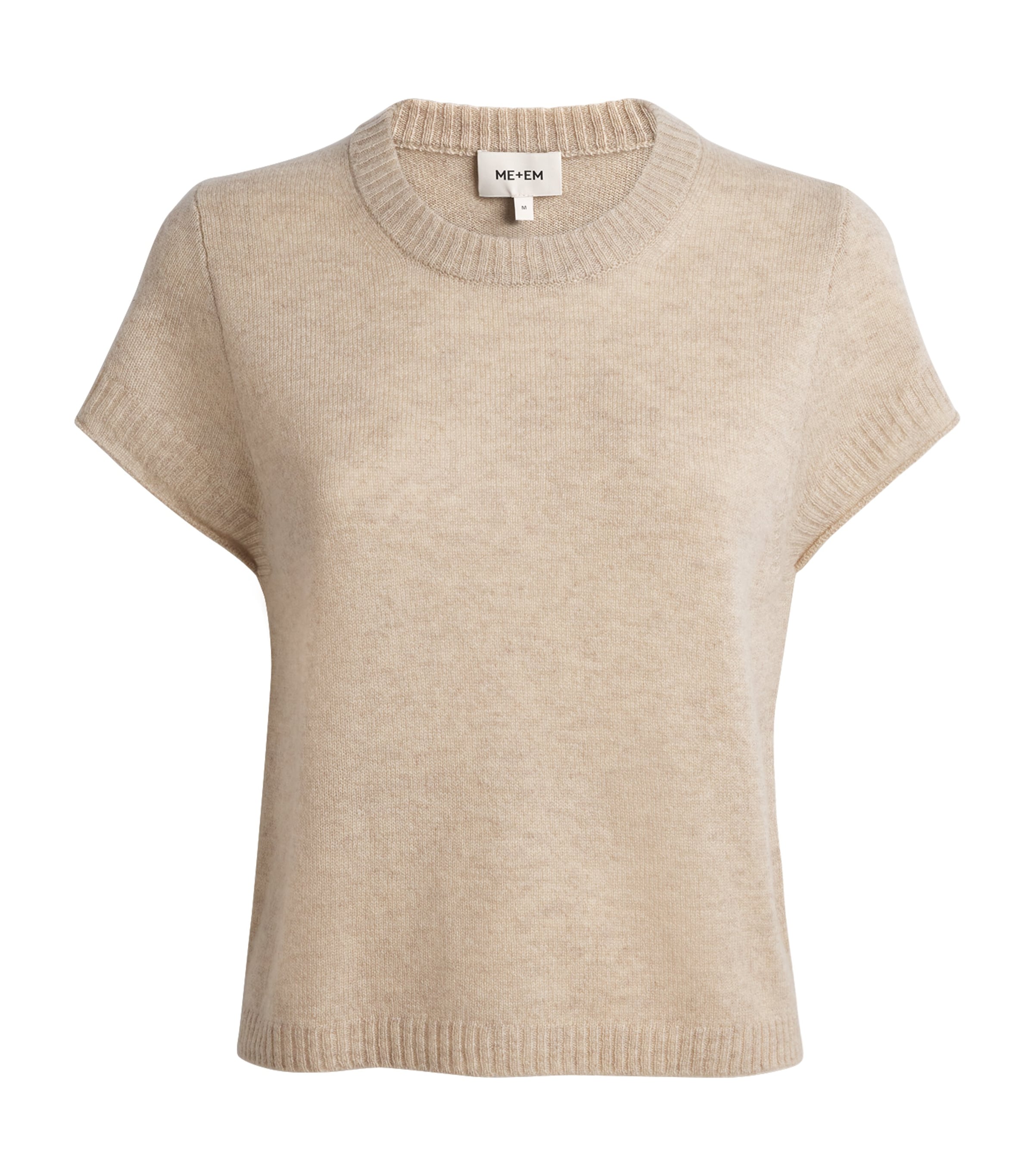 ME+EM Womens Cashmere Baby T-Shirt Oatmeal