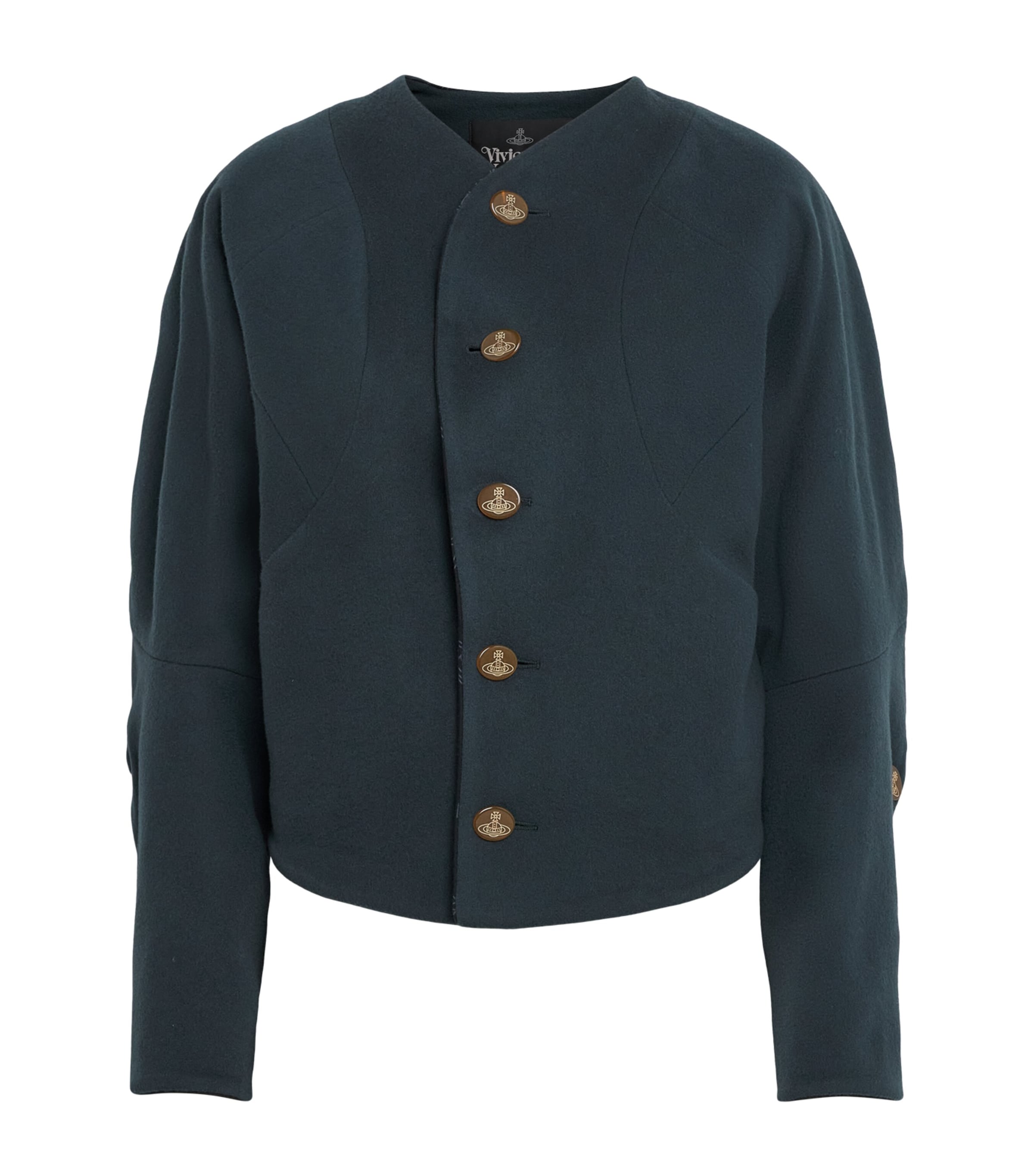 Vivienne Westwood Womens Wool-Cashmere Rounded Jacket Mineral Teal