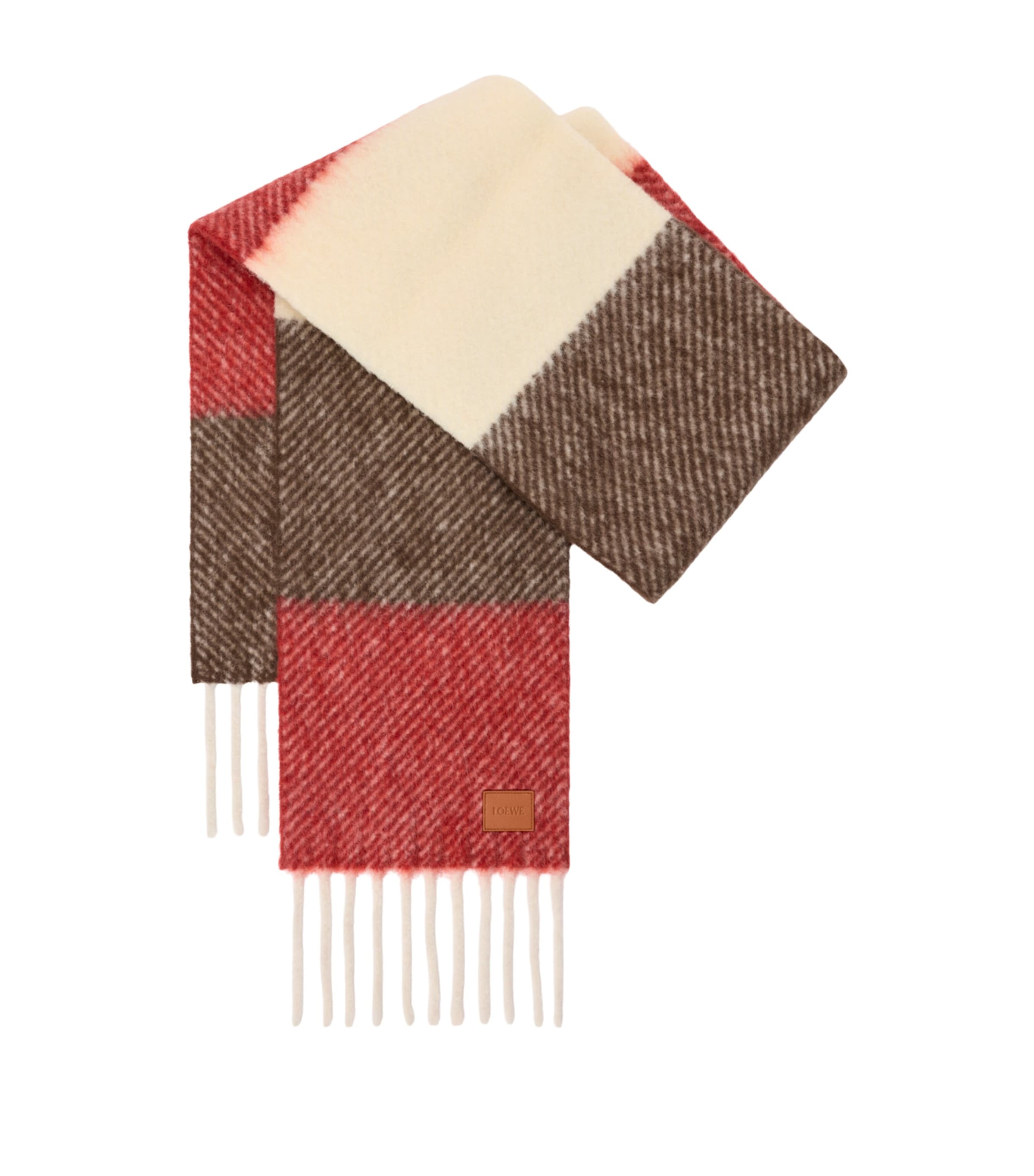 LOEWE Alpaca-Wool-Blend Scarf Red/brown