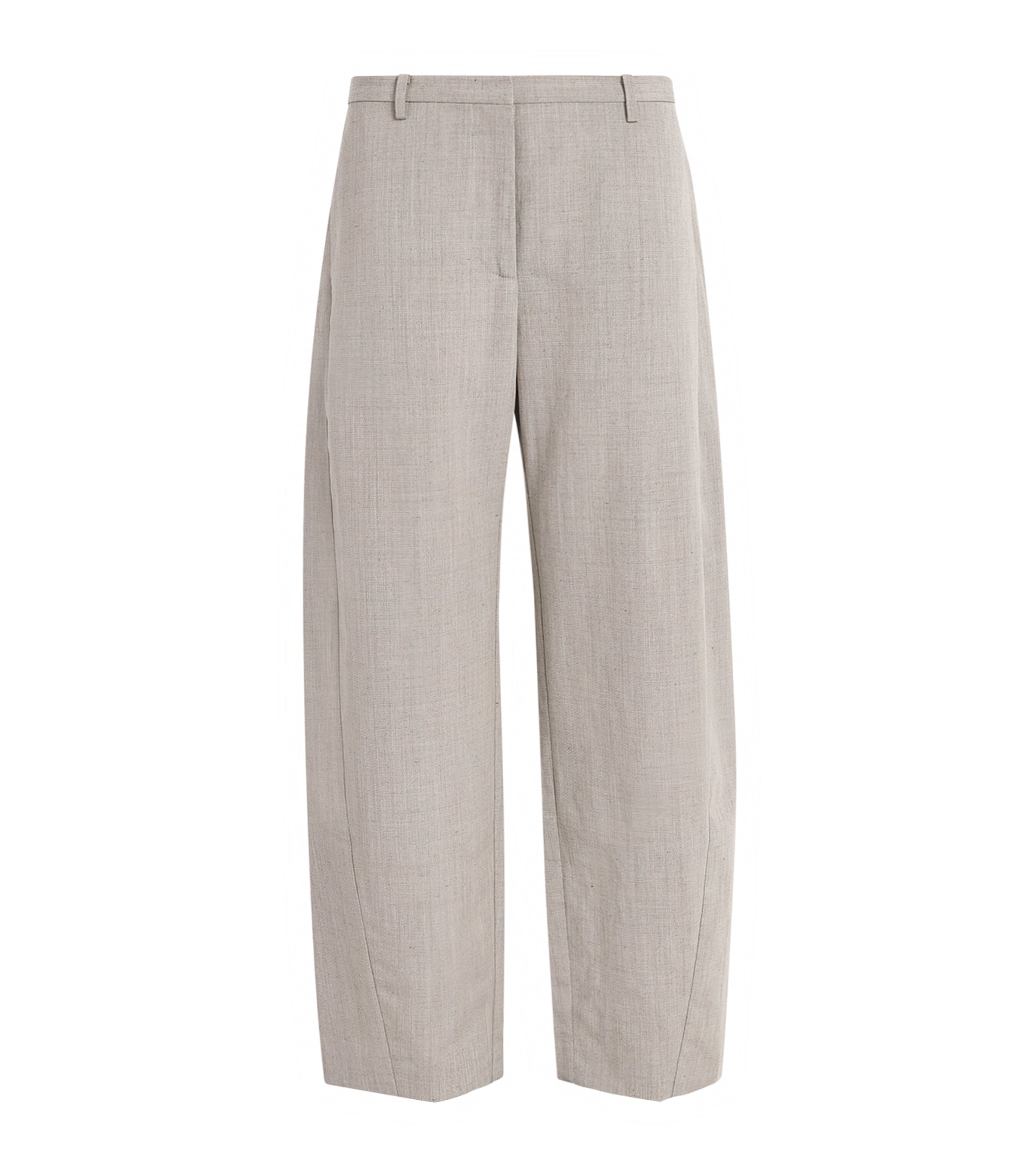 St. Agni Womens Wool-Blend Fine Band Balloon Trousers Pebble Melange