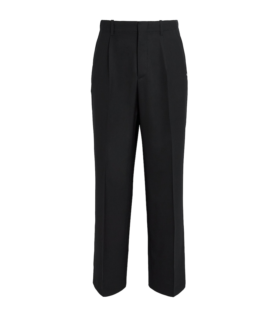 Wool Borrowed Chino Wide-Leg Trousers