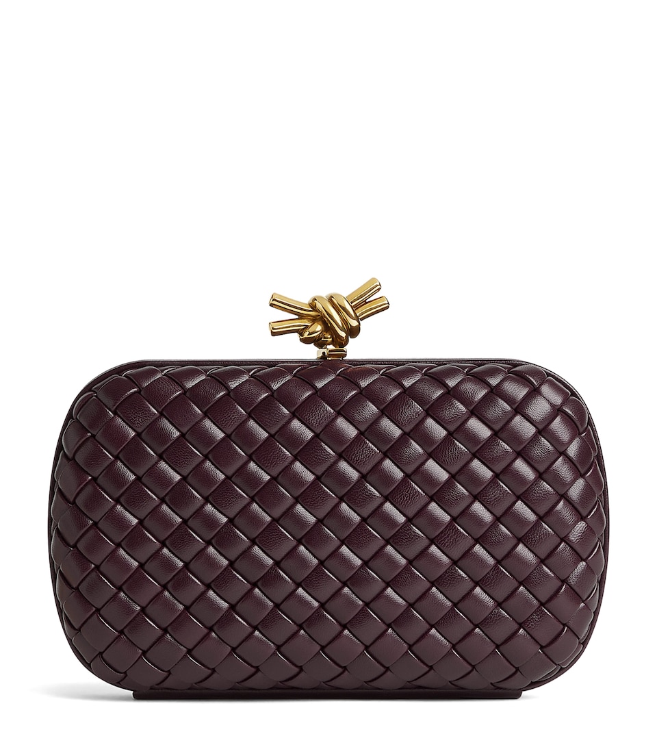 Leather Knot Minaudiere Clutch Bag