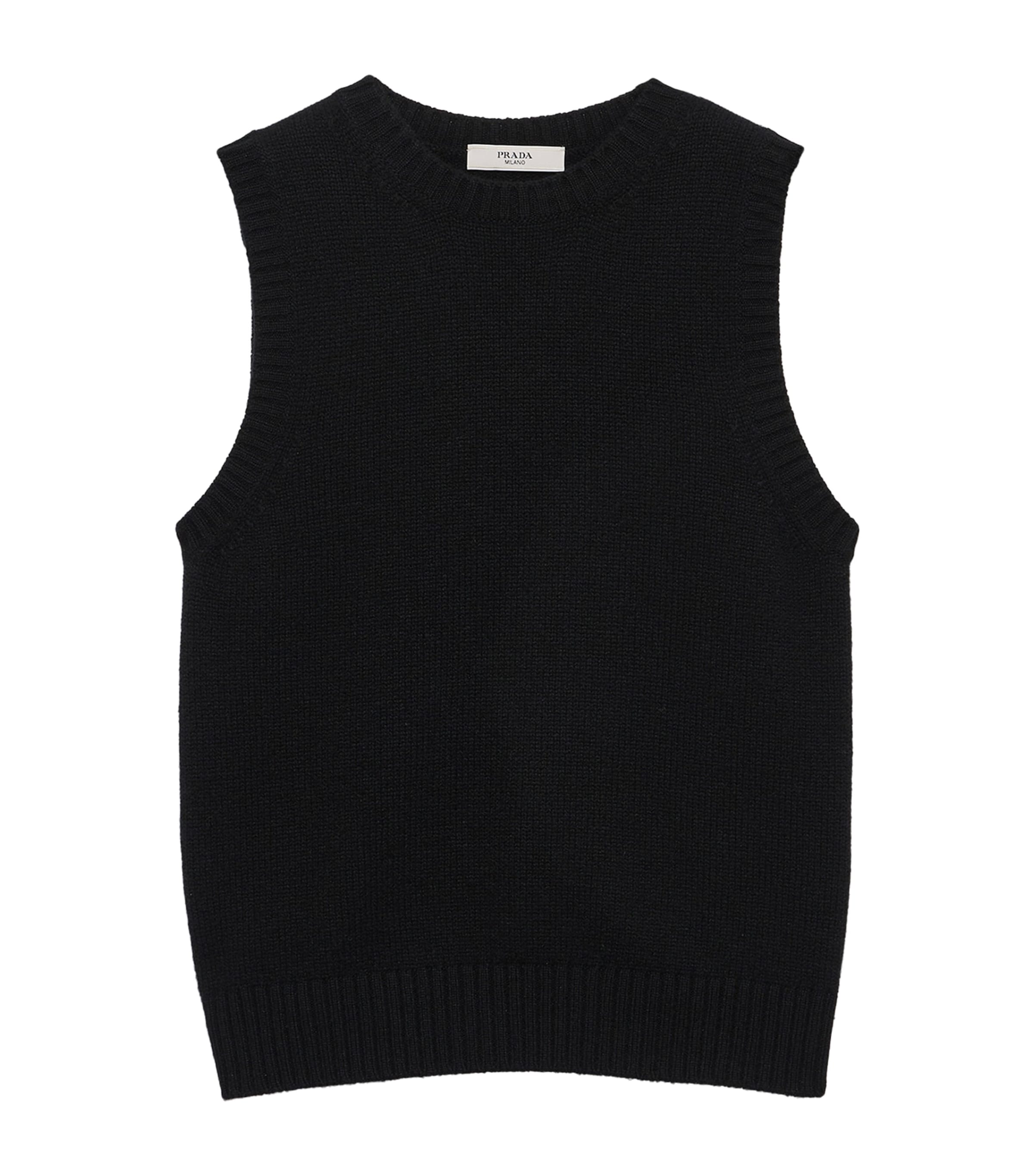 Prada Womens Cashmere Sweater Vest Black