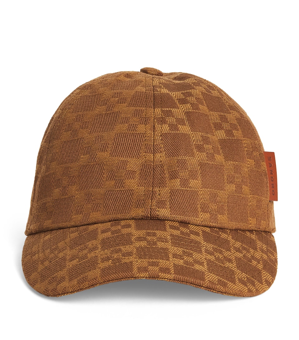 Sandro Paris Cotton Jacquard Cap Camel