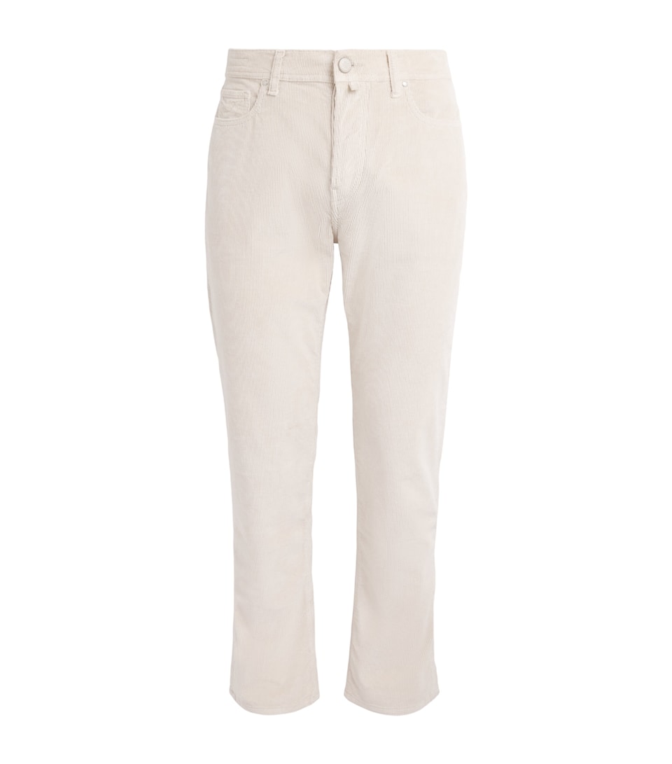 JACOB COHËN Mens Corduroy Edo Straight-Fit Chinos Light Grey