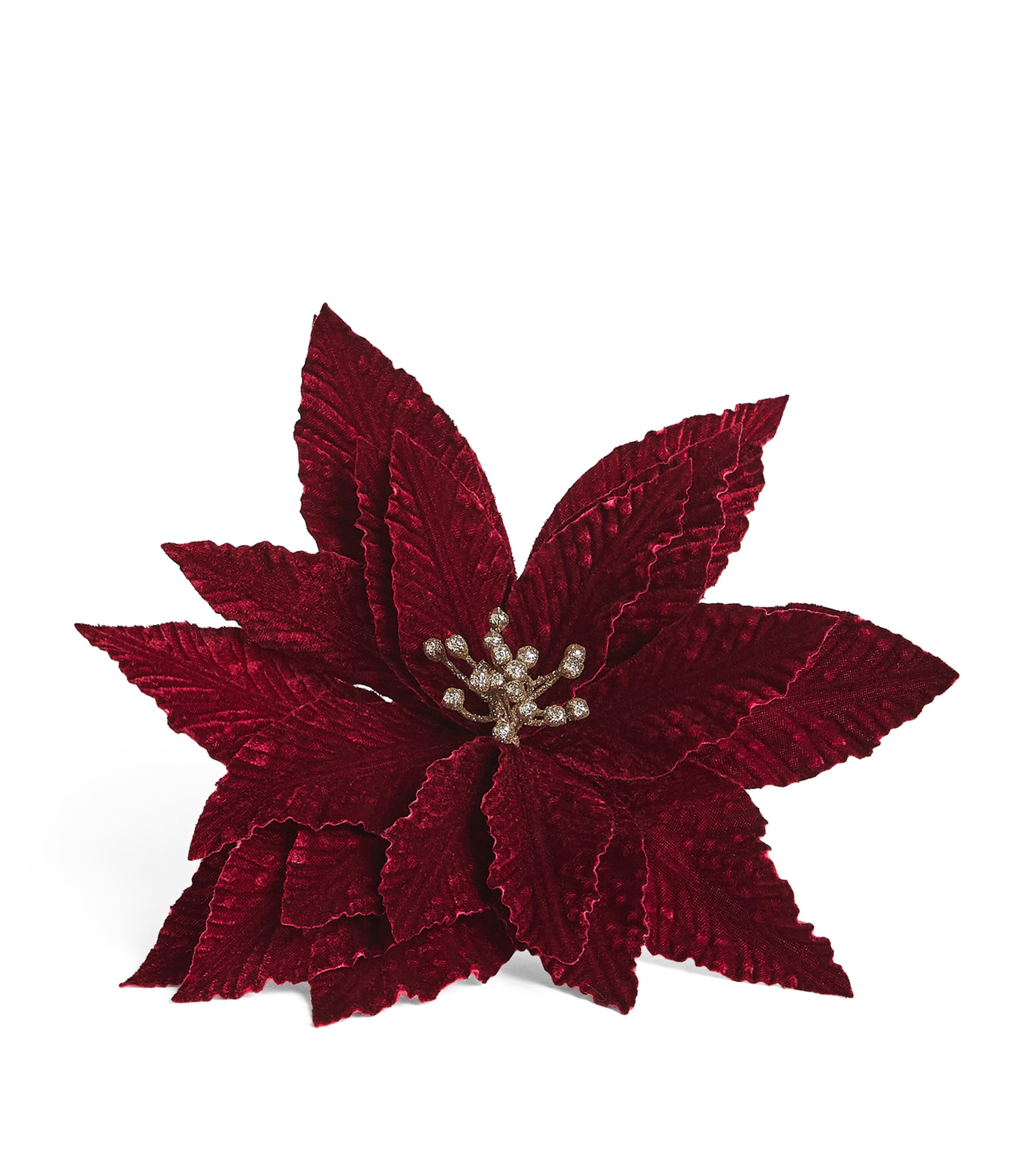 Harrods Glitter Poinsettia Clip Burgundy