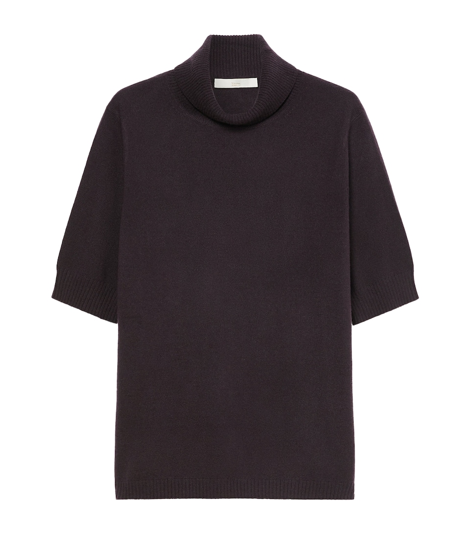 Marina Rinaldi Womens Cashmere Short-Sleeve Sweater Brown