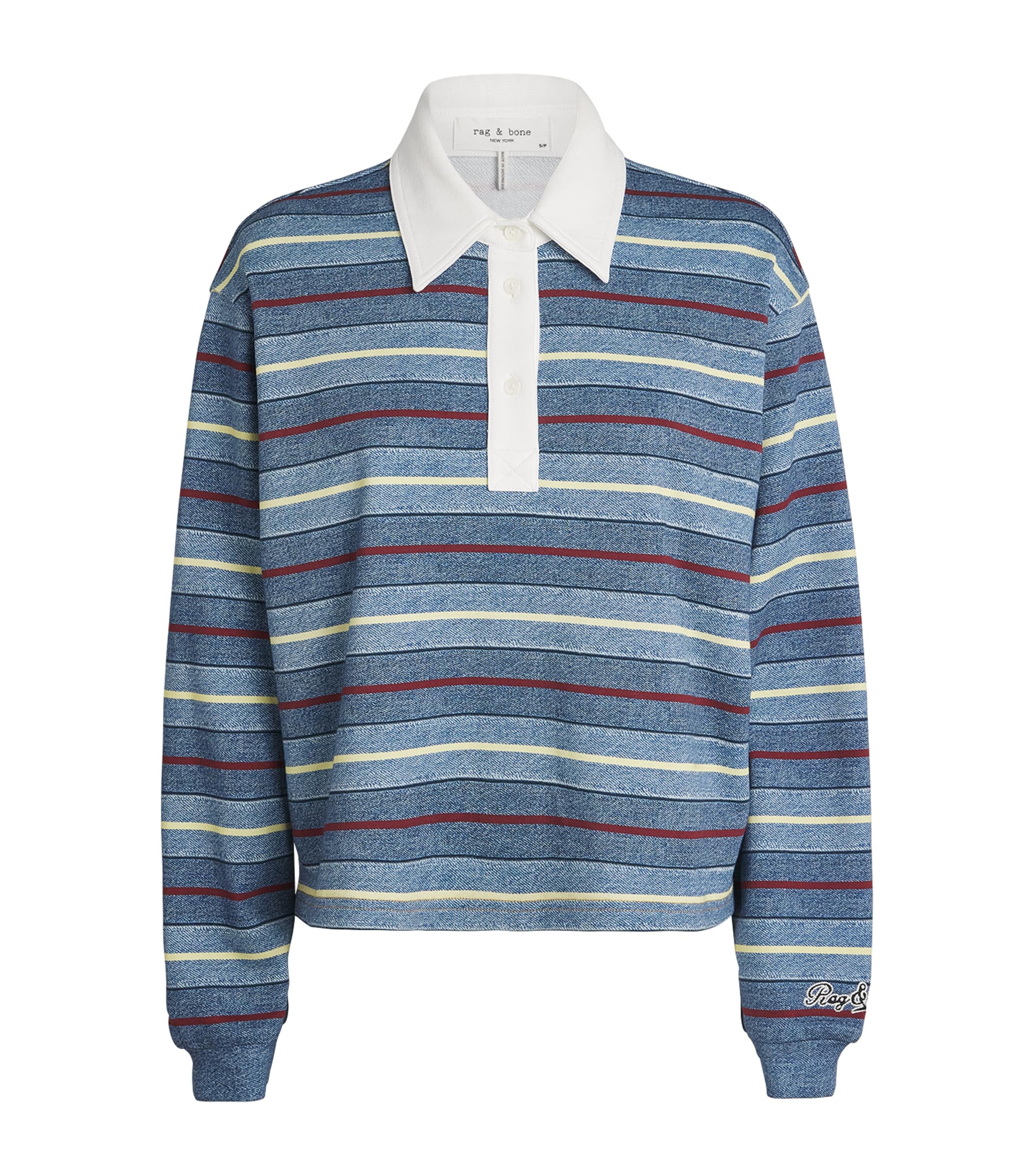 Rag & Bone Womens Cotton Stripe Miramar Rugby Polo Shirt Indmult