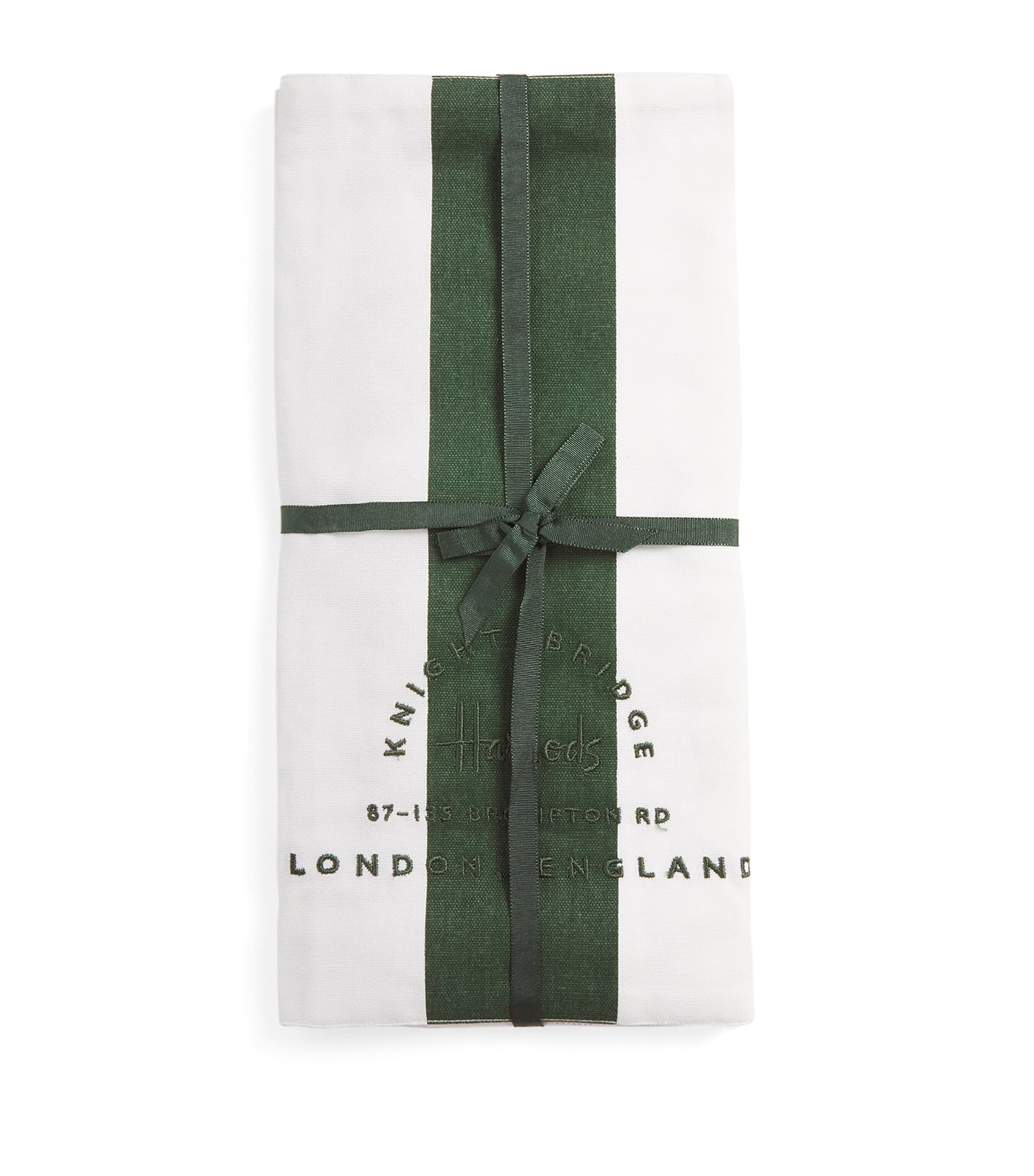 Harrods Set of 4 Cotton Stripe Napkins Green