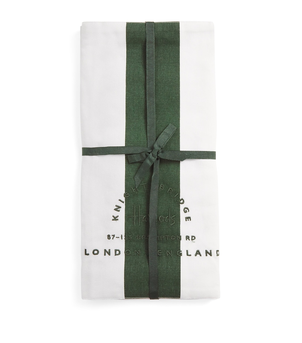 Harrods Set of 4 Cotton Stripe Napkins Green