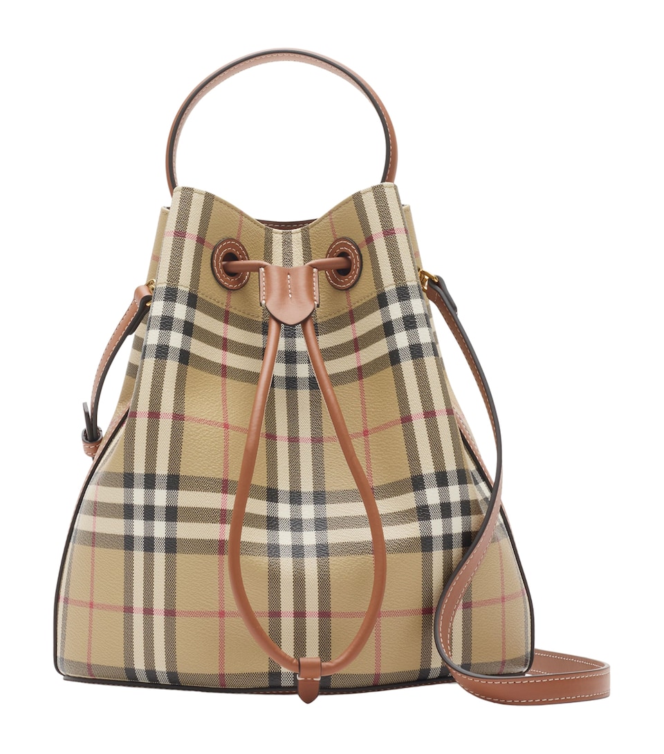 Burberry Small Check Bucket Bag Vntg Chk/briar Brown