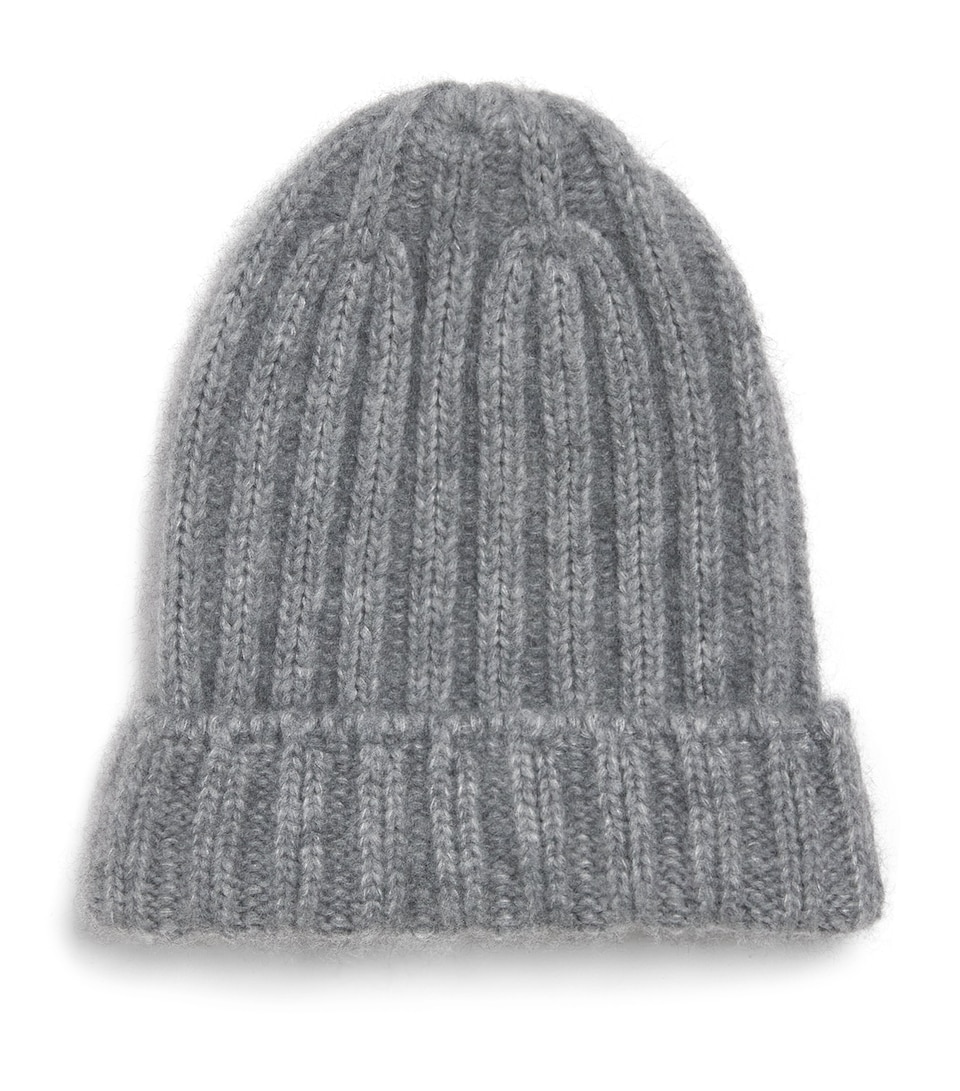 Johnstons Of Elgin Cashmere-Silk Ribbed Beanie Cloud Klein