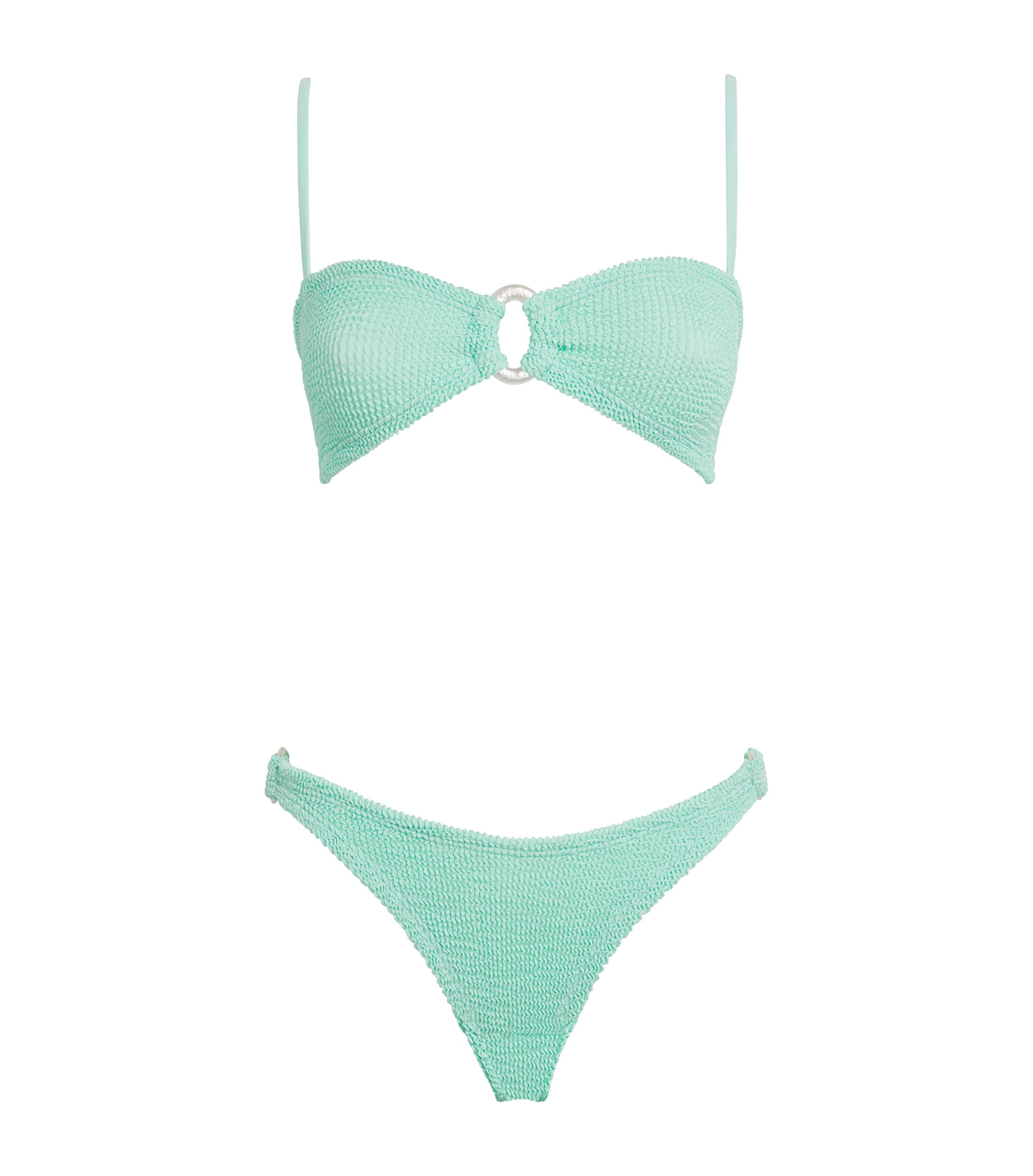 ビキニ Hunza G FW25 MISTY BIKINI PEARLY HOOP (BMISTYPRL WHITE) Hunza G Misty Pearly Hoop Textured Two-Piece Swimsuit