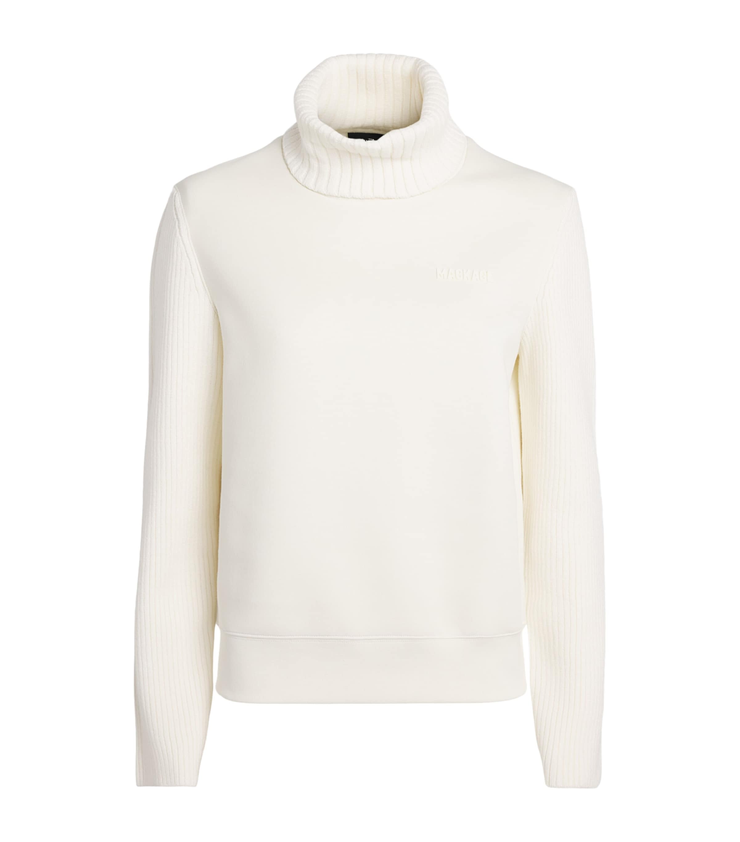 Mackage Womens Cotton-Blend Knitted Raleigh Sweater Cream