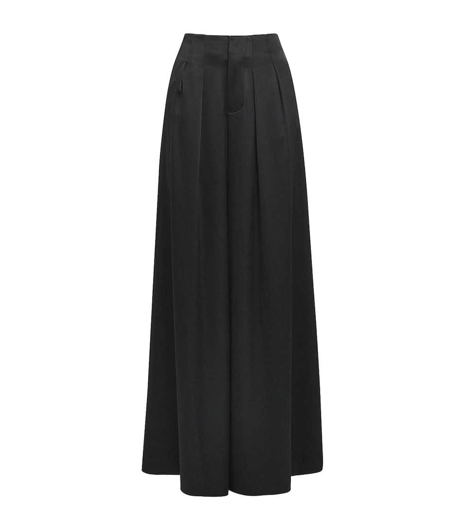 Alice+Olivia Womens Pleated Eloise Wide-Leg Trousers Black