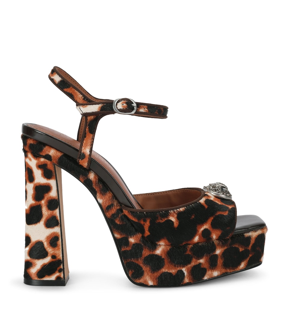 Kurt Geiger London Leather Chelsea Platform Heels 130 Camel/oth