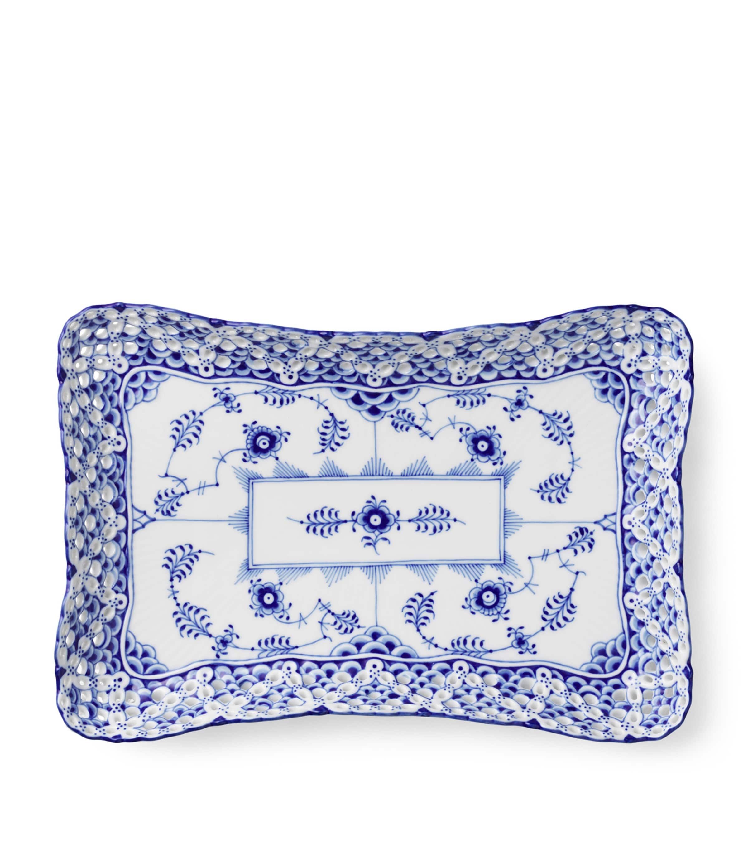 Blue Fluted Full Lace Dish (23cm)